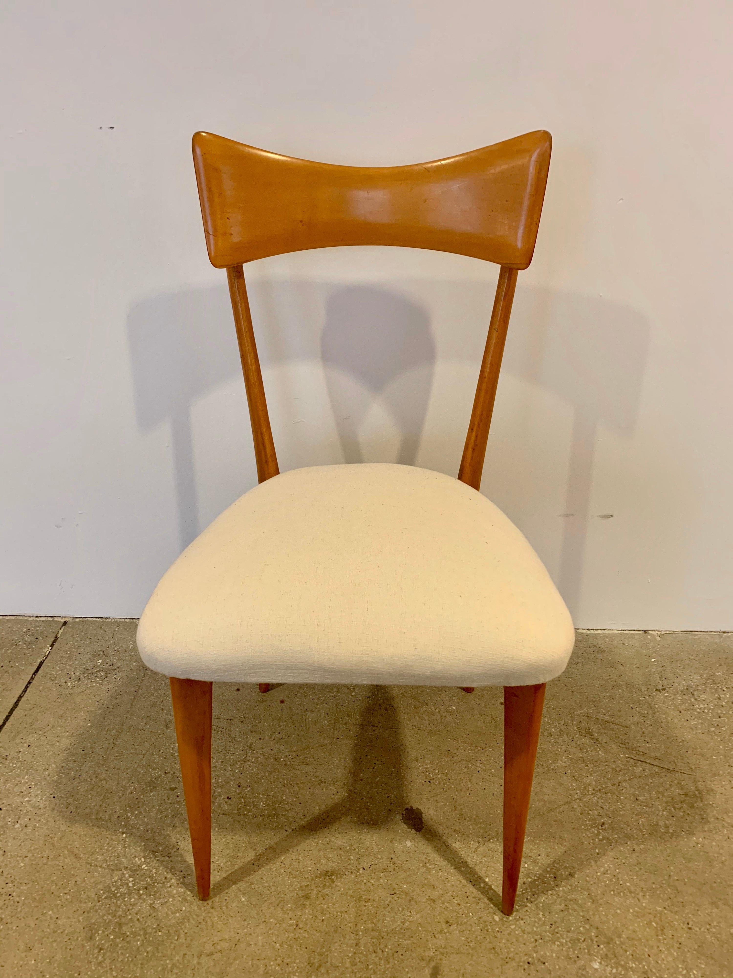 Set of 4 Ico Parisi Bow Tie Dining Chairs Italian  In Excellent Condition In New York, NY