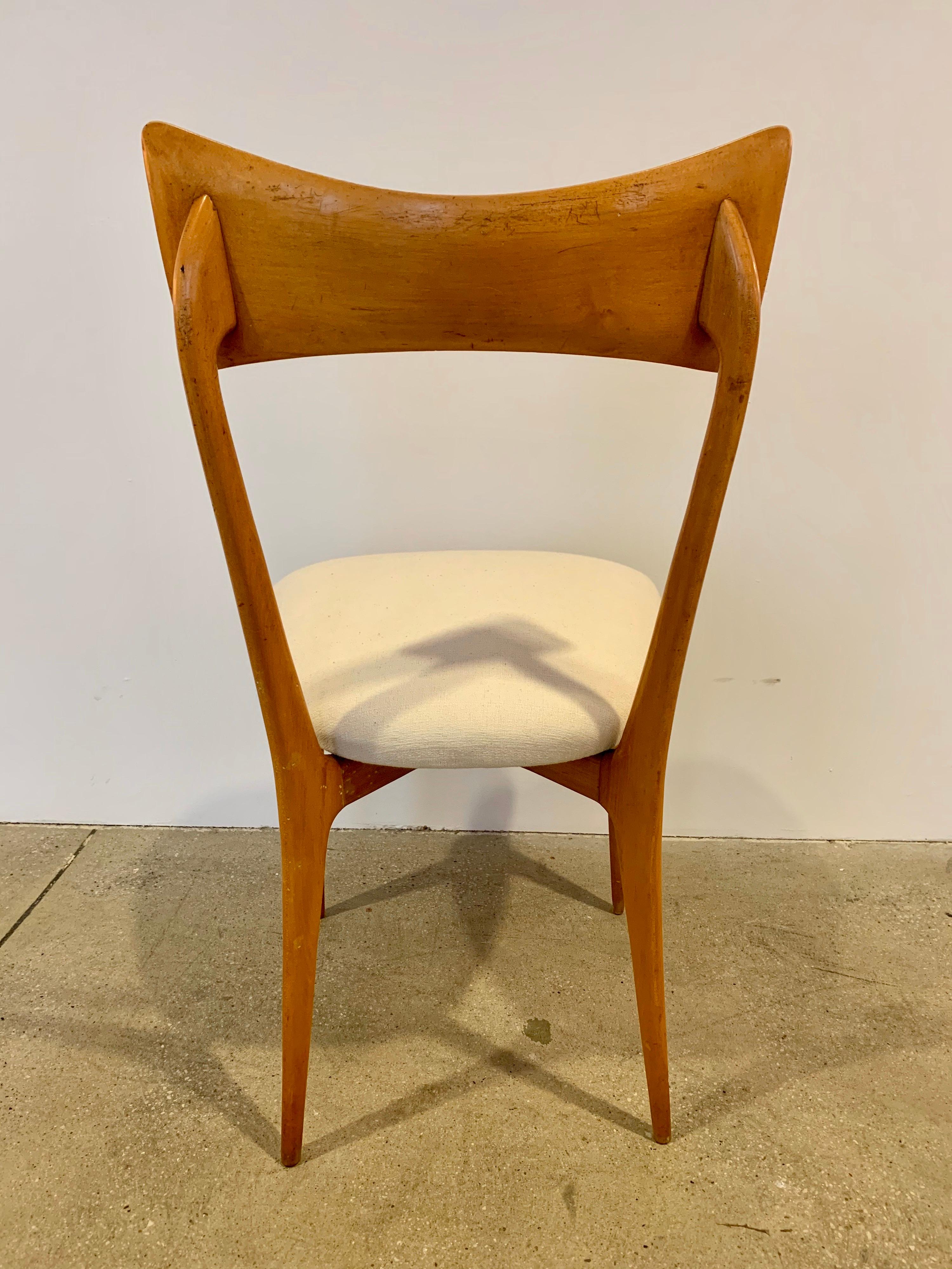 Mid-20th Century Set of 4 Ico Parisi Bow Tie Dining Chairs Italian 
