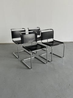 Lot de 4 chaises de salle à manger emblématiques Mart Stam S33 Design Cantilever, 1970