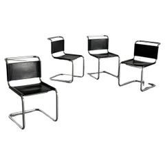 Set of 4 Iconic Vintage Mart Stam S33 Design Cantilever Dining Chairs, 1970s