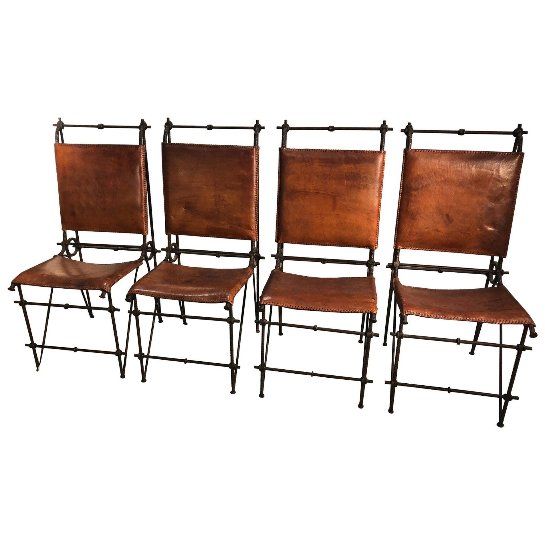 Set of 4 Ilana Goor 'Attributed' Dining Chairs, 1980s