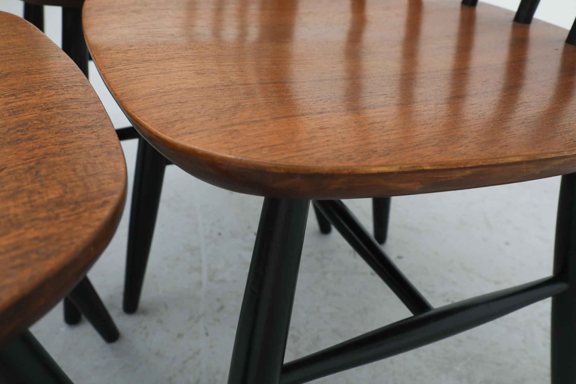Set of 4 Ilmari Tapiovaara inspired Spindle Back Dining Chairs 4