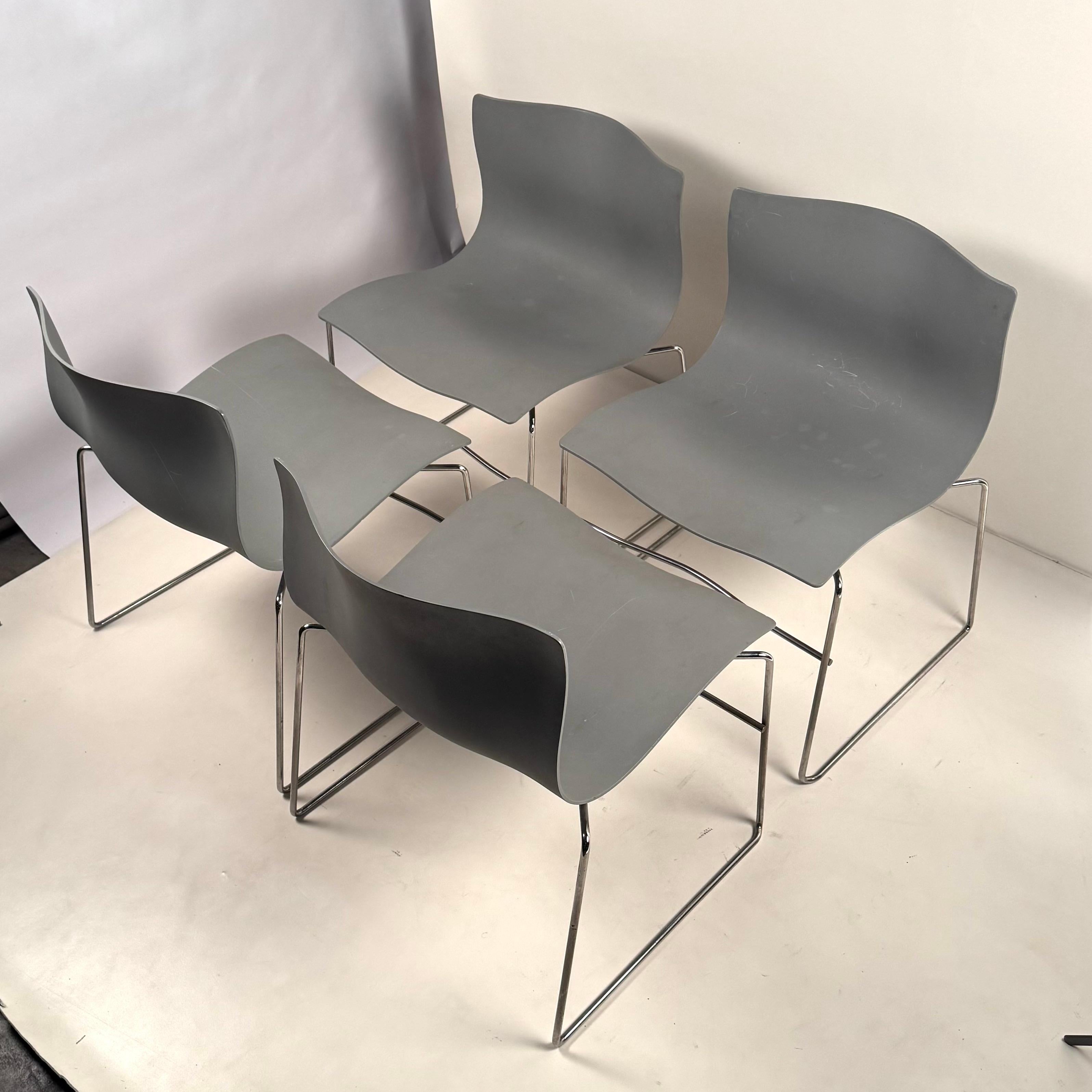 Set di 4 Impeccabili Sedie Fazzoletto di Massimo and Lella Vignelli per Knoll in vendita 3