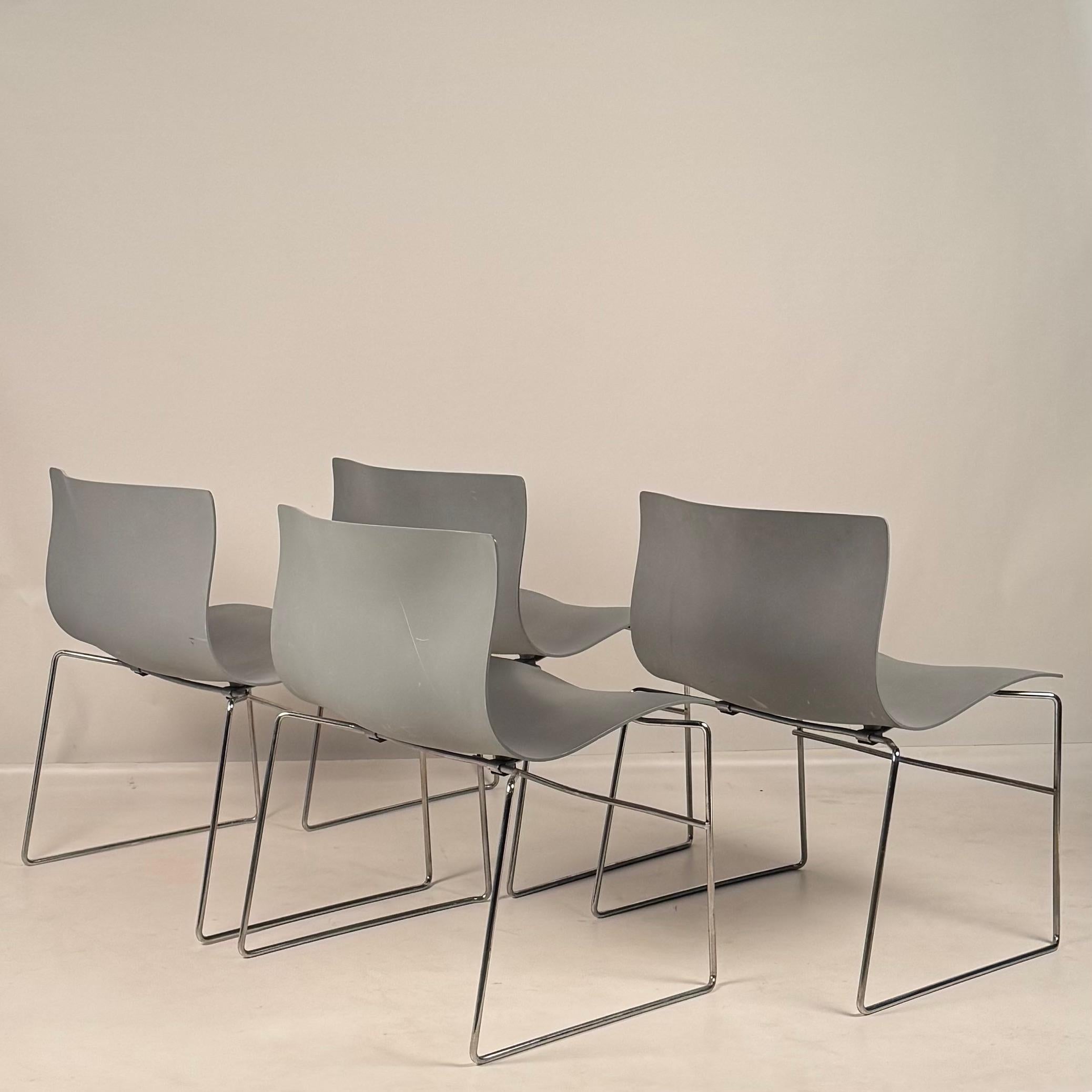 Set di 4 Impeccabili Sedie Fazzoletto di Massimo and Lella Vignelli per Knoll in vendita 4