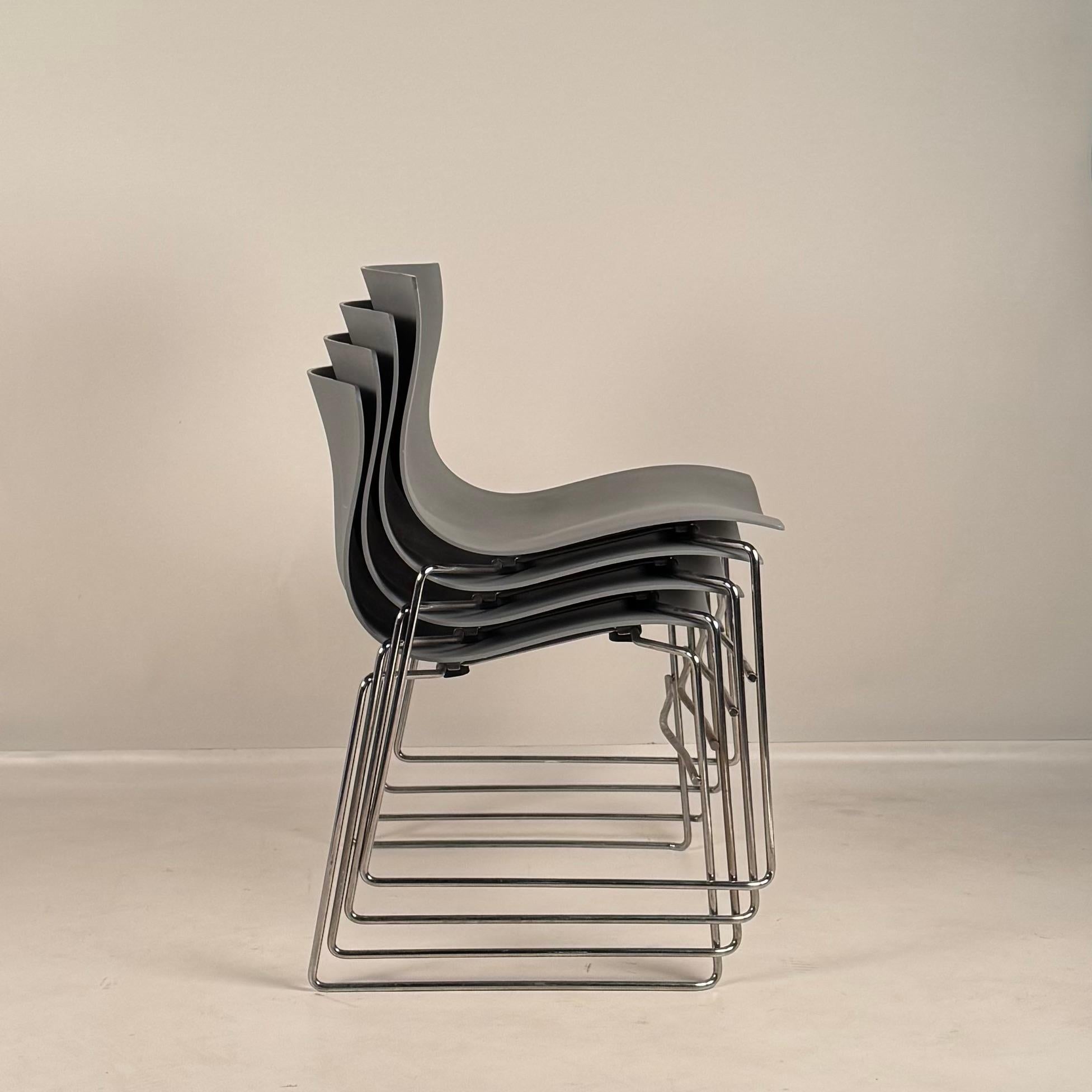 Set di 4 Impeccabili Sedie Fazzoletto di Massimo and Lella Vignelli per Knoll in vendita 5