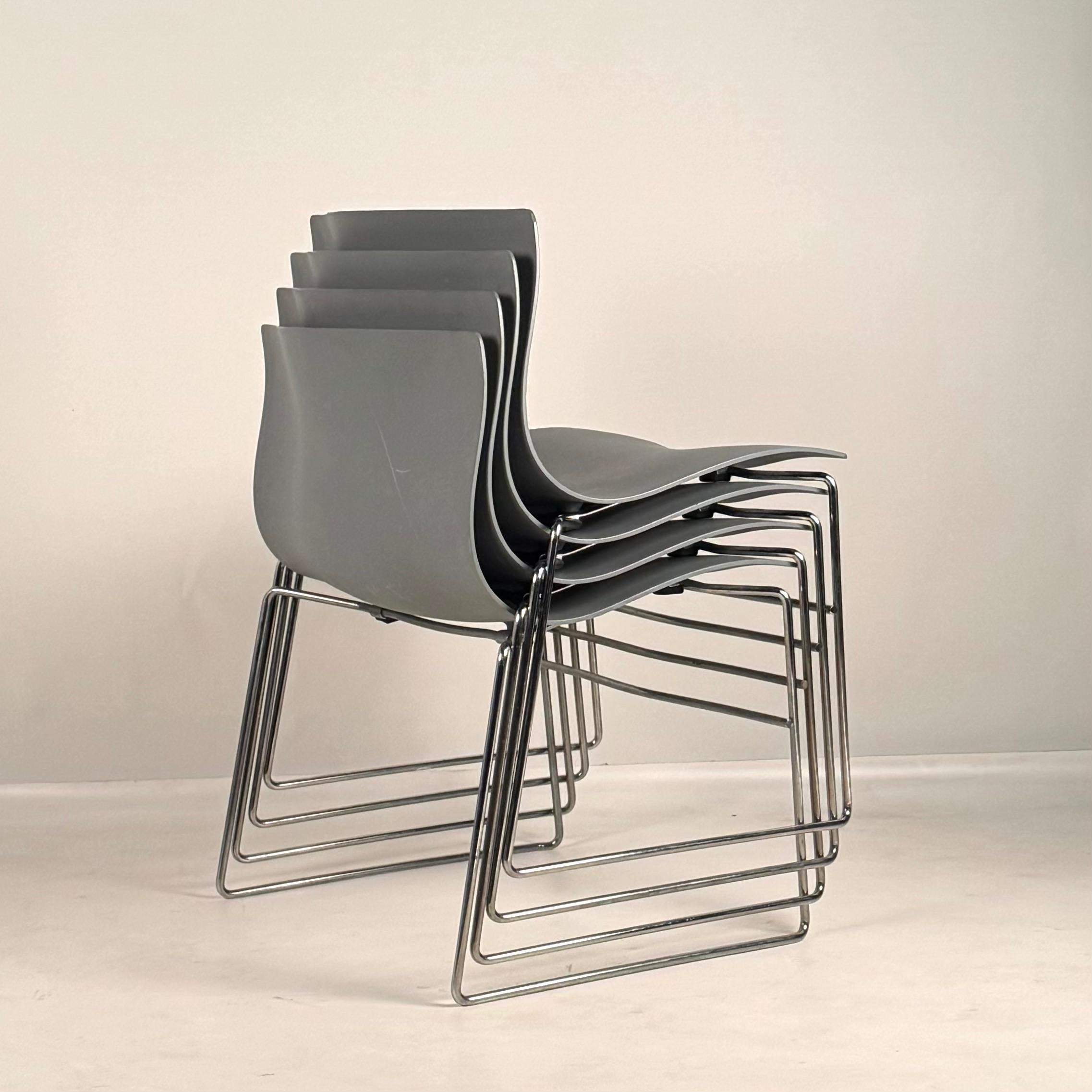 Set di 4 Impeccabili Sedie Fazzoletto di Massimo and Lella Vignelli per Knoll in vendita 6