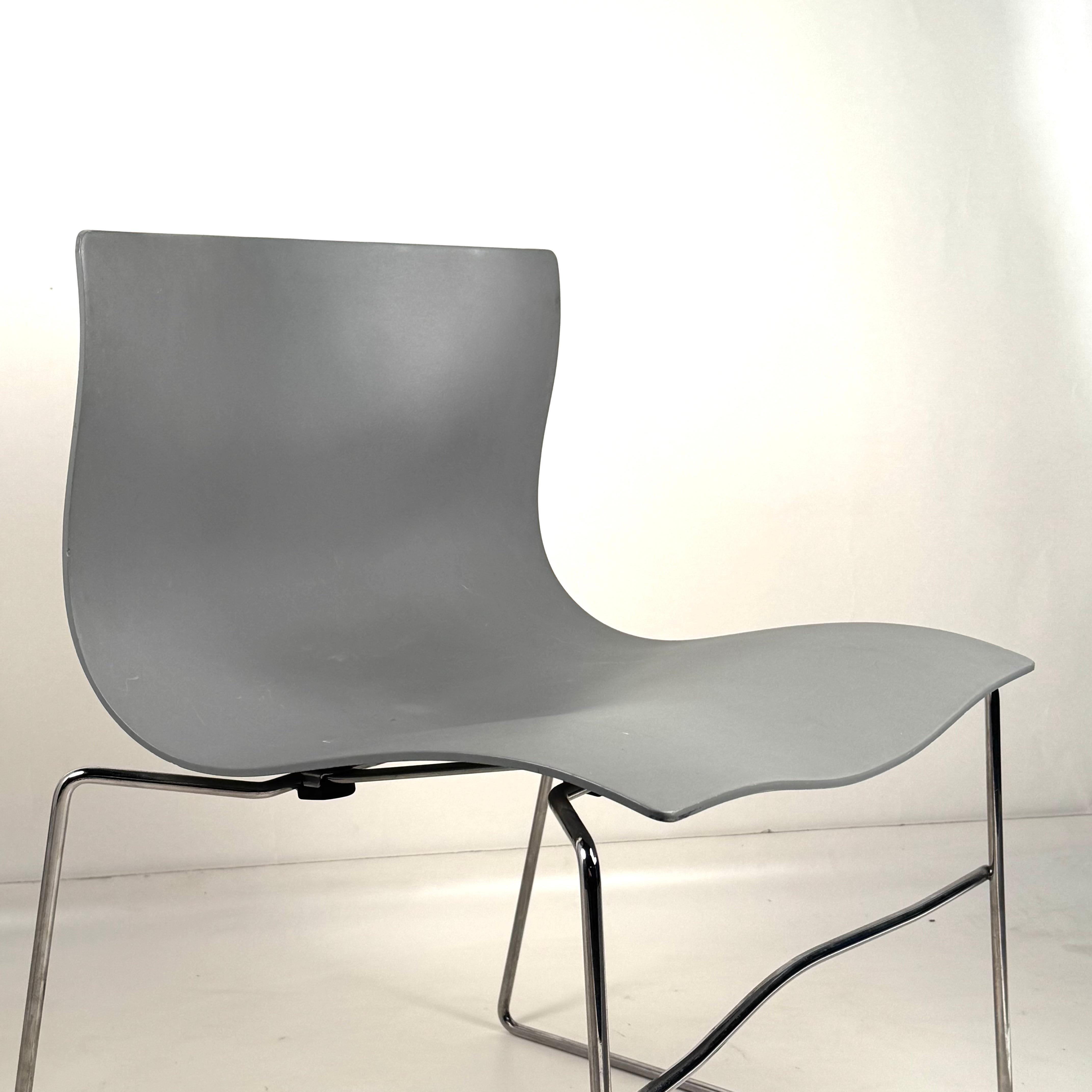 Cromo Set di 4 Impeccabili Sedie Fazzoletto di Massimo and Lella Vignelli per Knoll in vendita