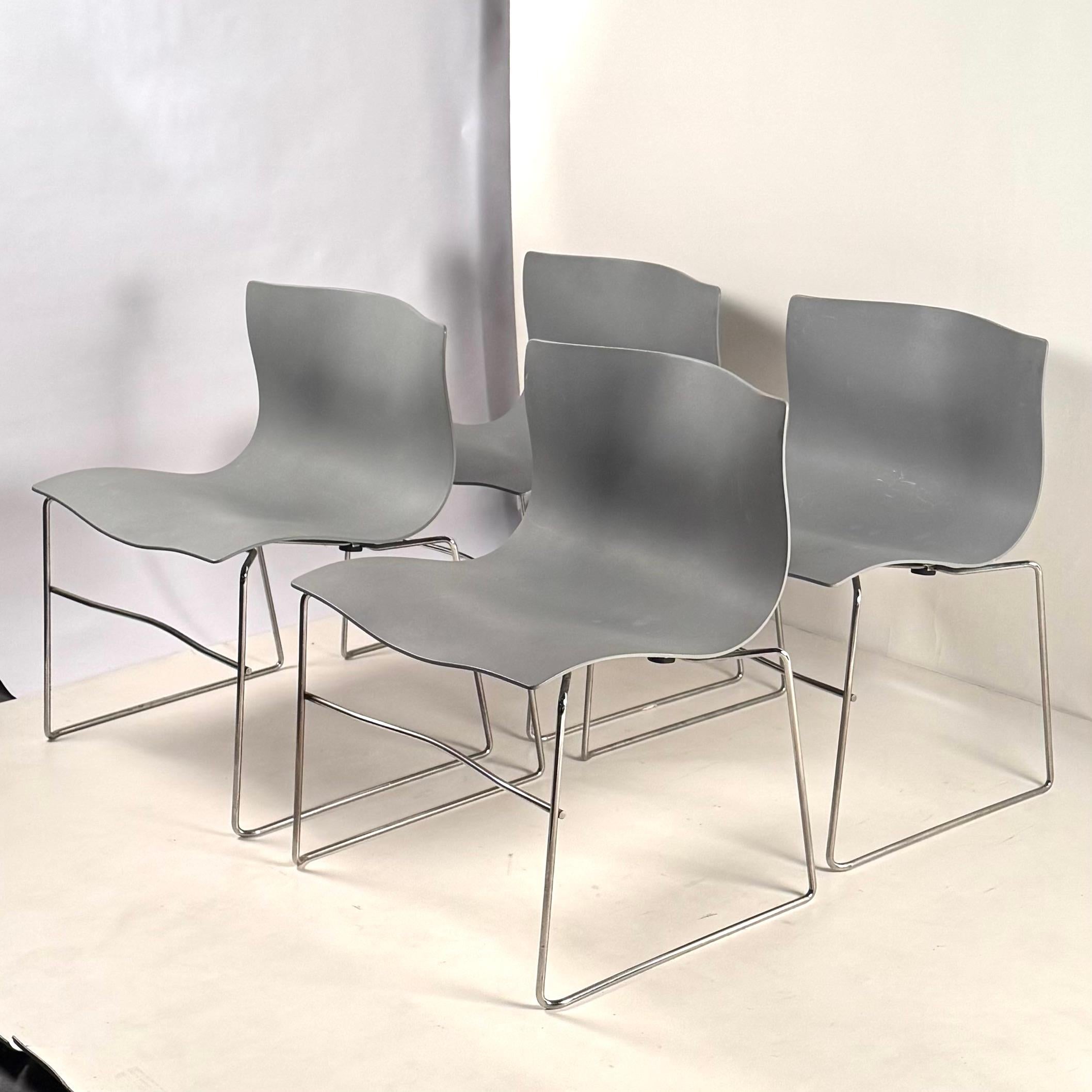Set di 4 Impeccabili Sedie Fazzoletto di Massimo and Lella Vignelli per Knoll in vendita 2
