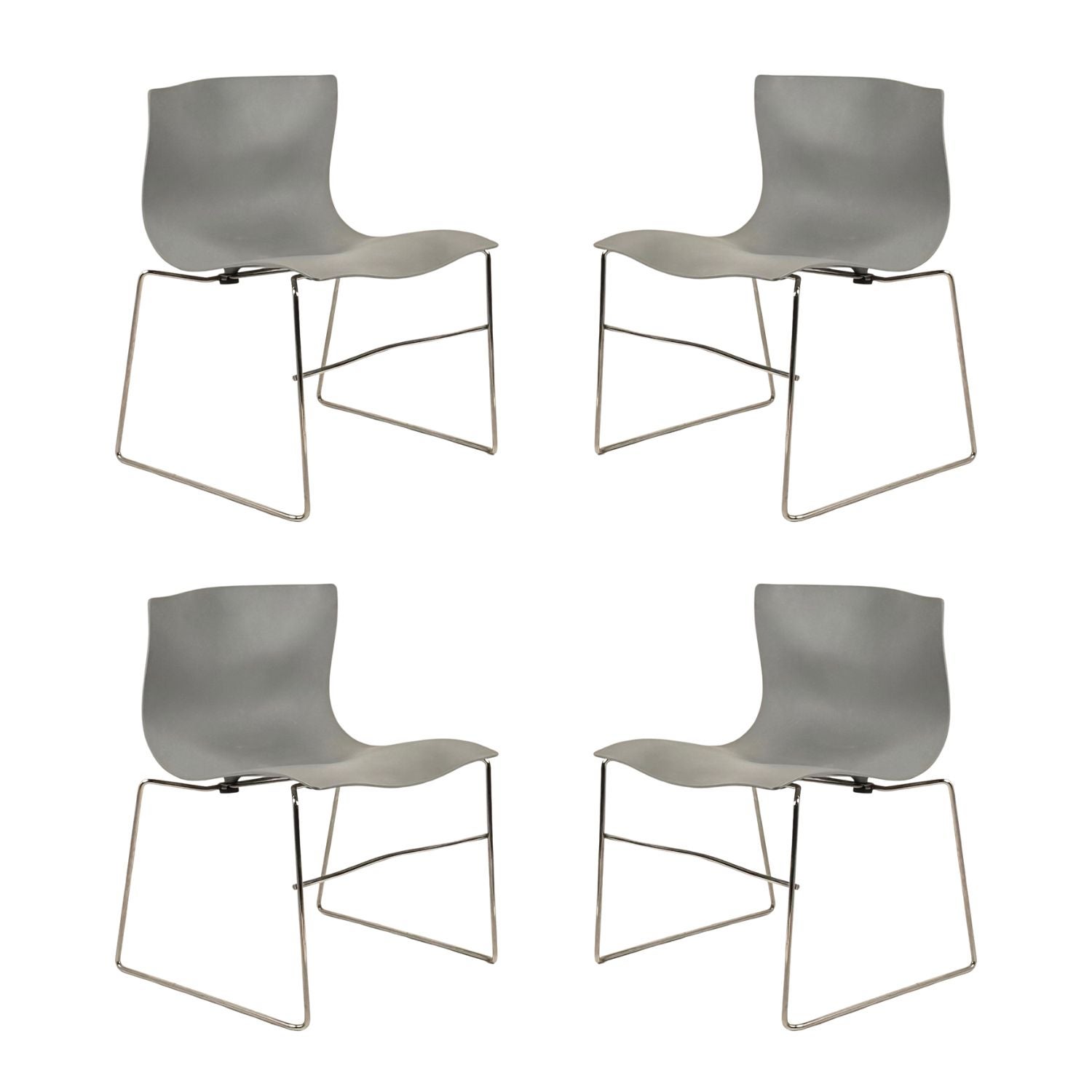 Set di 4 Impeccabili Sedie Fazzoletto di Massimo and Lella Vignelli per Knoll