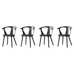 Set of 4 In Between Sk2 Chair, Black Lacquered Oak & Kvadrat - Fiord 191 for &T