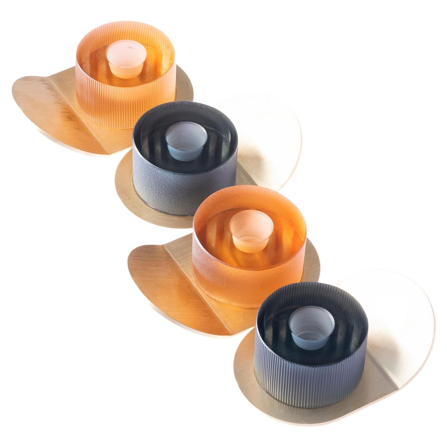 Lux set of 3 square candle holders by Hervé Langlais at 1stDibs