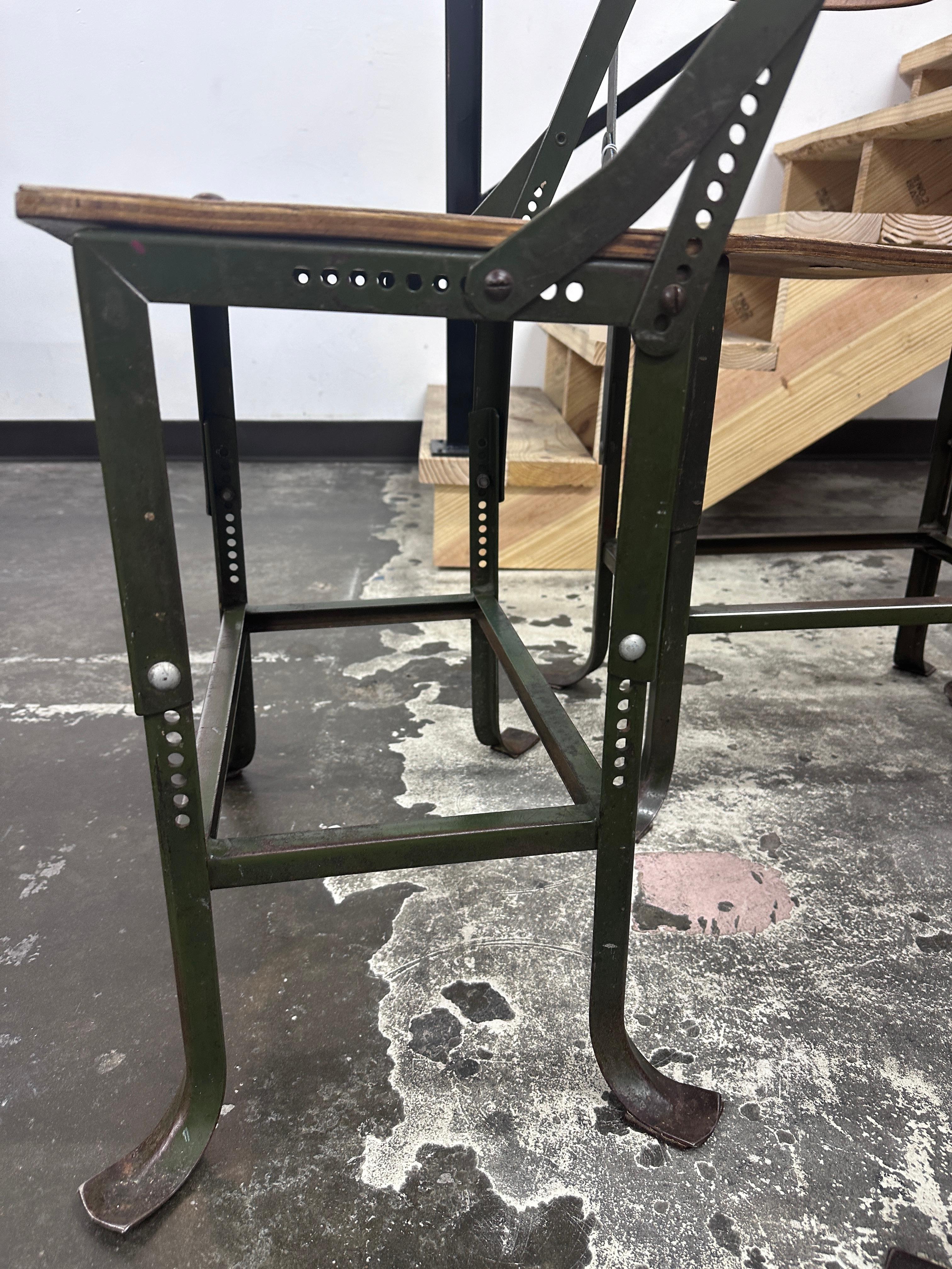 Mid-20th Century Set of 4 Industrial Do/More Adjustable Height No. 280 Posture Chairs For Sale