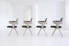 Set of 4 industrial Resort Chairs by Friso Kramer for Ahrend de Cirkel, 1960s