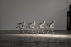 Ensemble de 4 chaises de villégiature industrielle de Friso Kramer pour Ahrend de Cirkel, années 1960