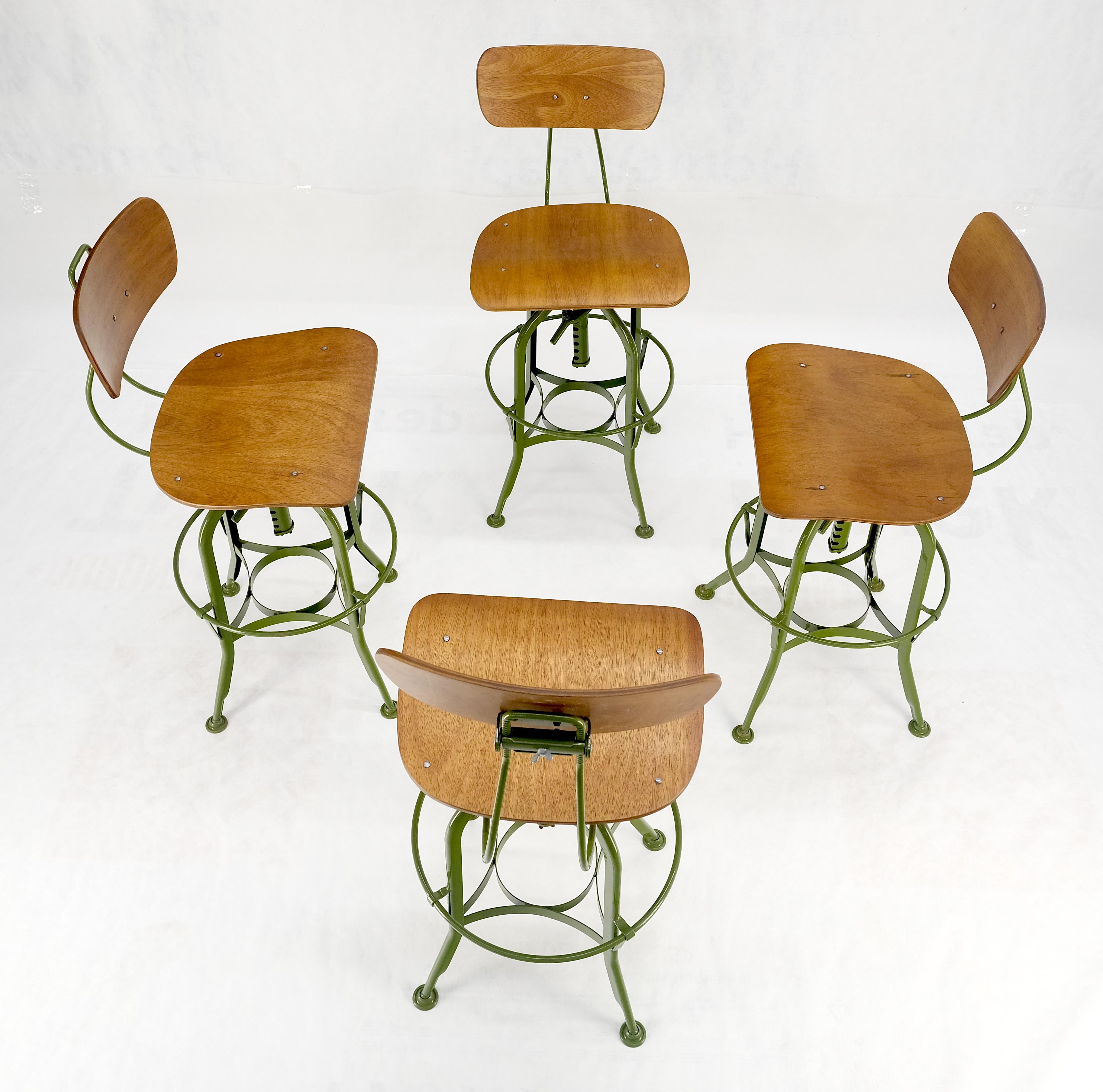 Set of 4 Industrial Style Molded Plywood Seats Industrial Drafting Stools MINT! 4