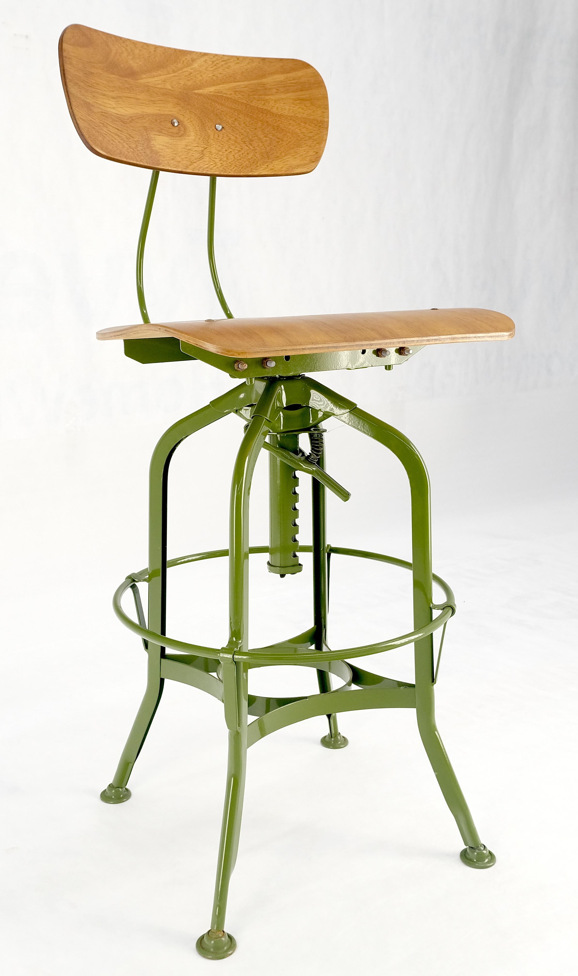 Set of 4 Industrial Style Molded Plywood Seats Industrial Drafting Stools MINT! 5