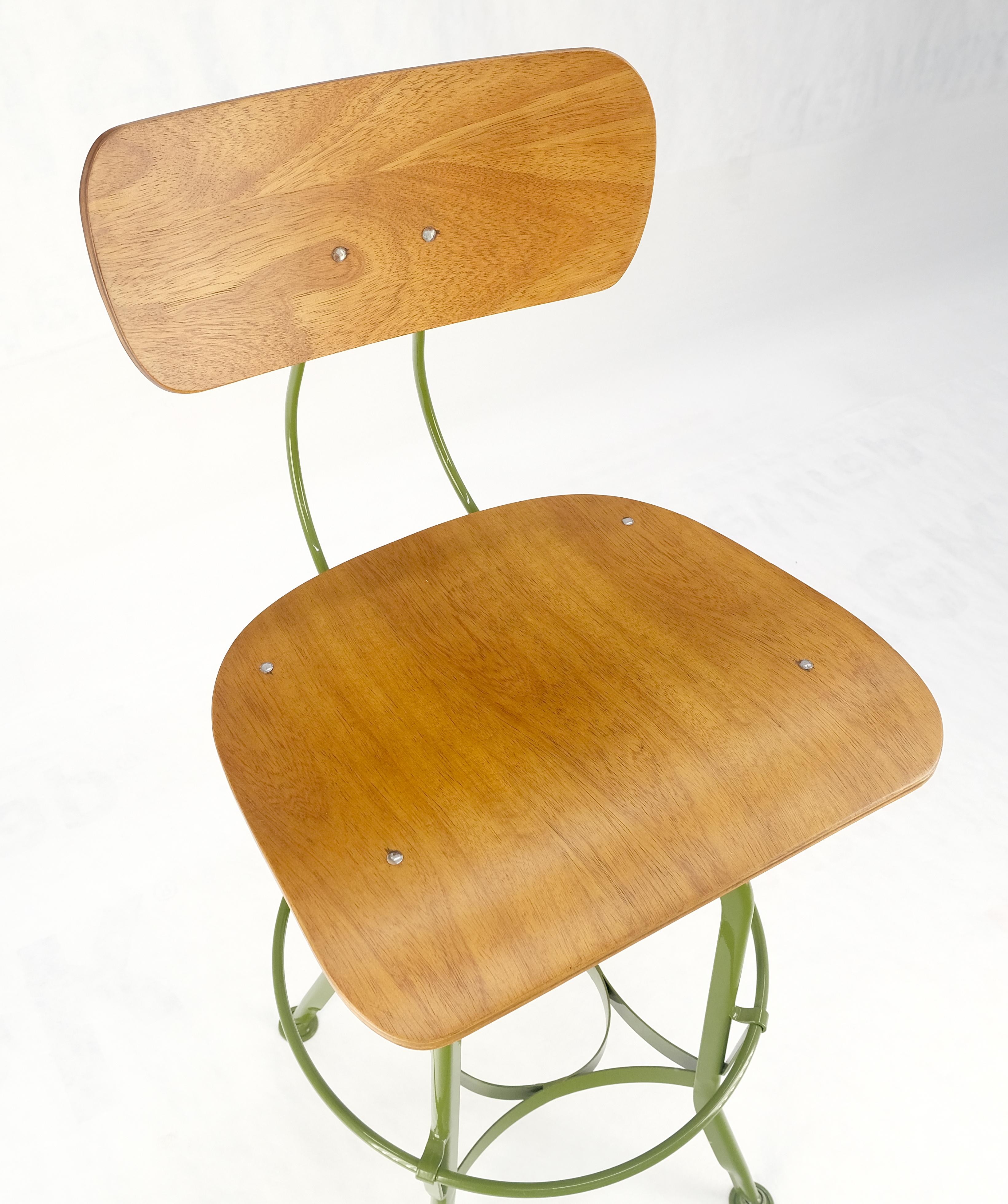 Set of 4 Industrial Style Molded Plywood Seats Industrial Drafting Stools MINT! 6