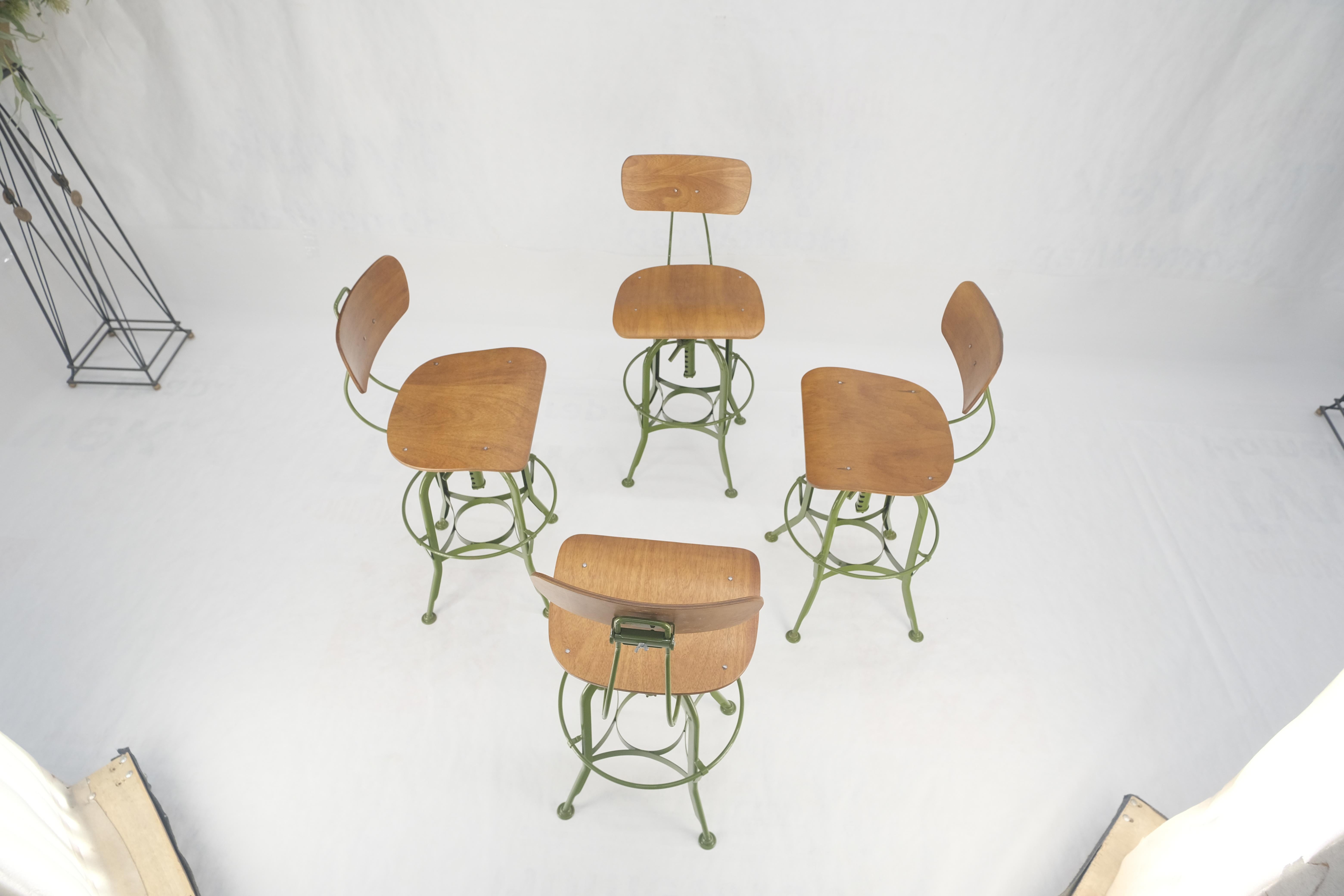 Set of 4 Industrial Style Molded Plywood Seats Industrial Drafting Stools MINT! 3