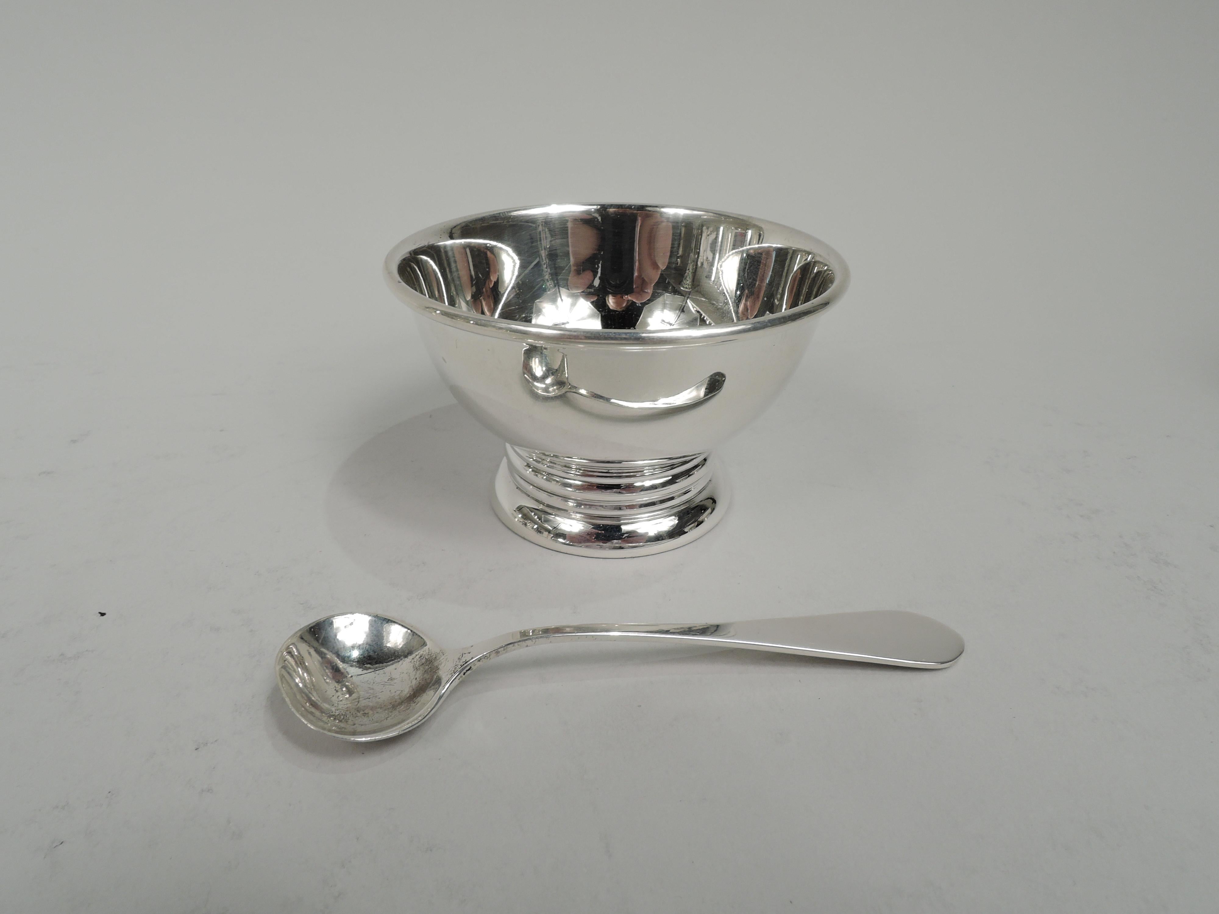 Art Deco Set of 4 International Royal Danish Open Salts with Spoons