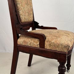 Set of 4 Intricately Carved Eastlake Movement Victorian Dining or Game Chairs