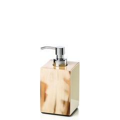 Set of 4 Iris Bathroom Accessories in Horn, Brass & Wood by Arcahorn