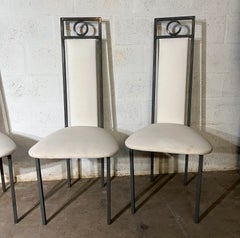 Mid-Century Brutalist Set of 4 Metal Chairs, Brushed Finish, USA, 1970
