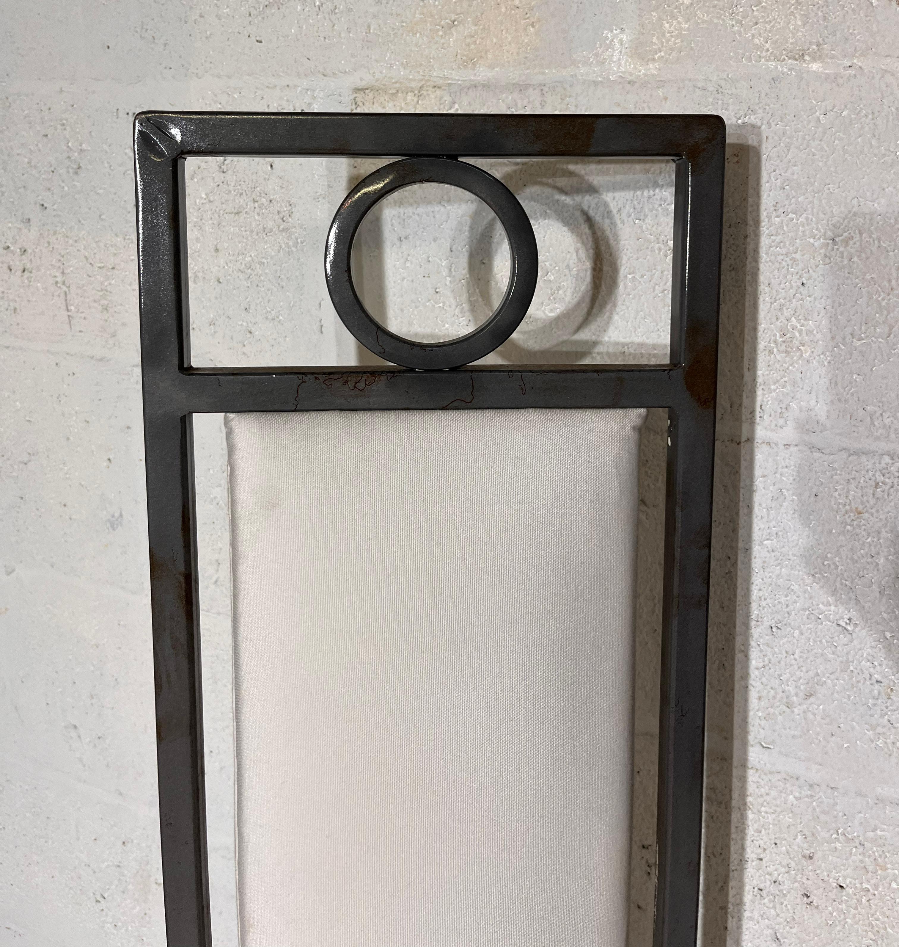 Métal Ensemble de 4 chaises en fer en vente