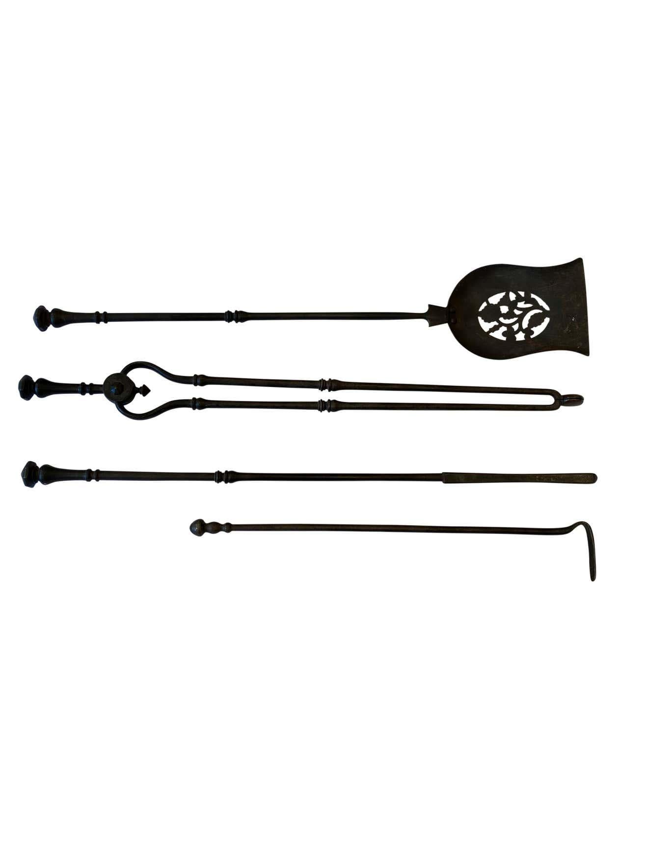 Set of 4 Iron Fire Tools, circa 1820 For Sale 2