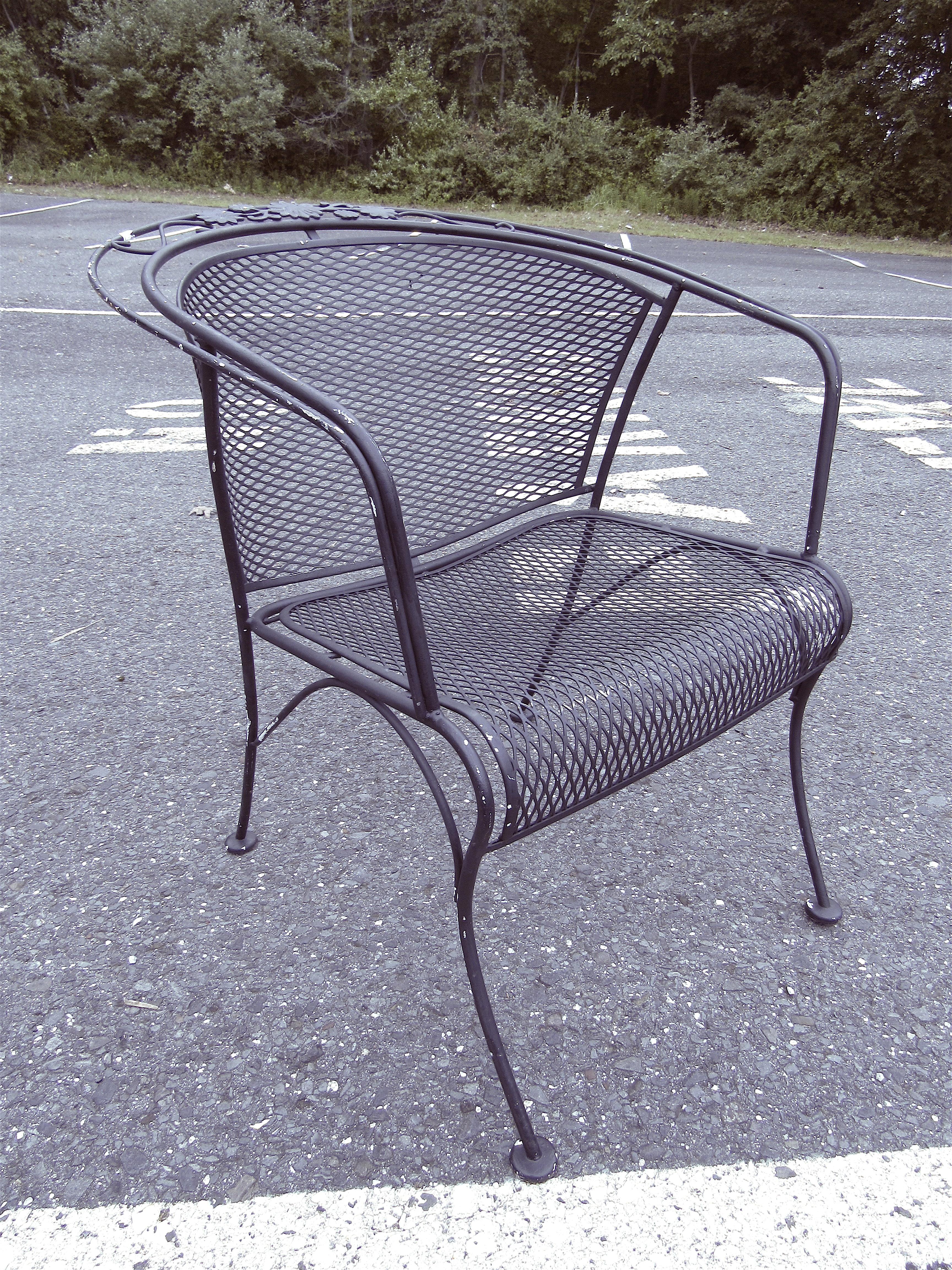 Modern Set of 4 Iron Patio Chairs by Russell Woodard