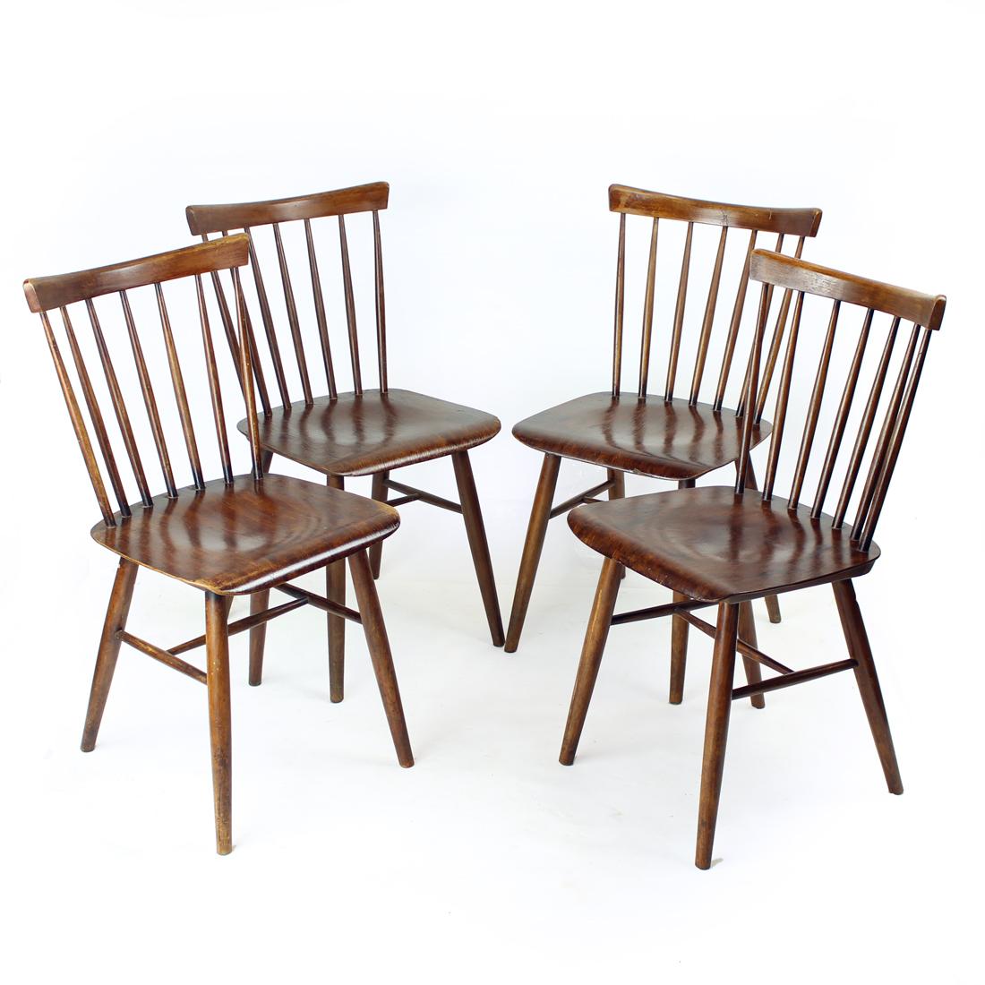 Mid-Century Modern Set Of 4  Ironica Chairs By Ton, Czechoslovakia 1960s For Sale