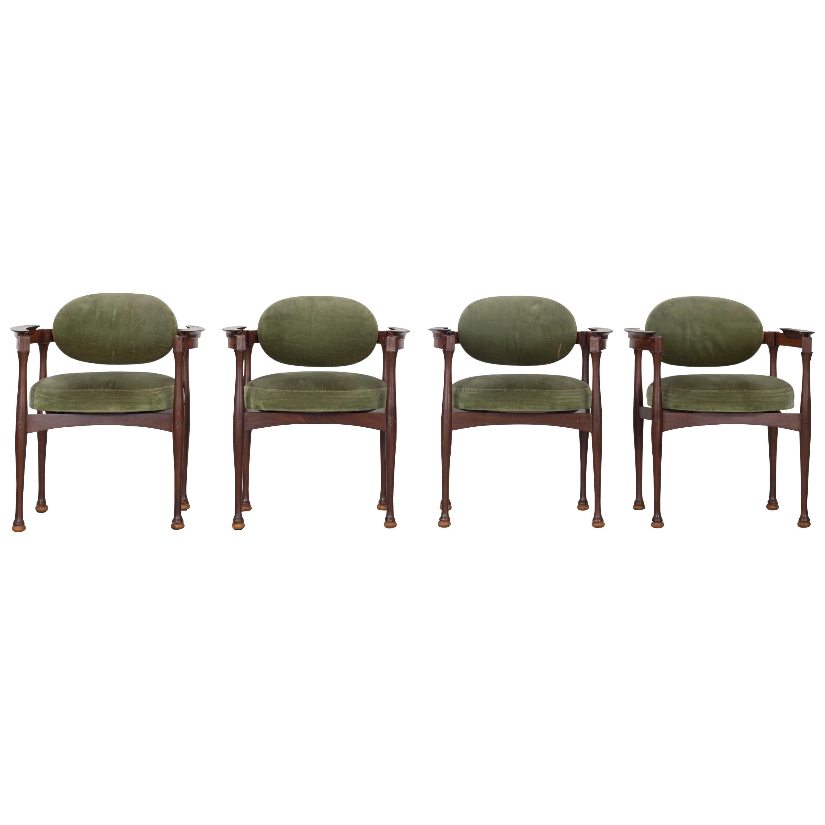 Set of 4 Italian 1960s Armchairs