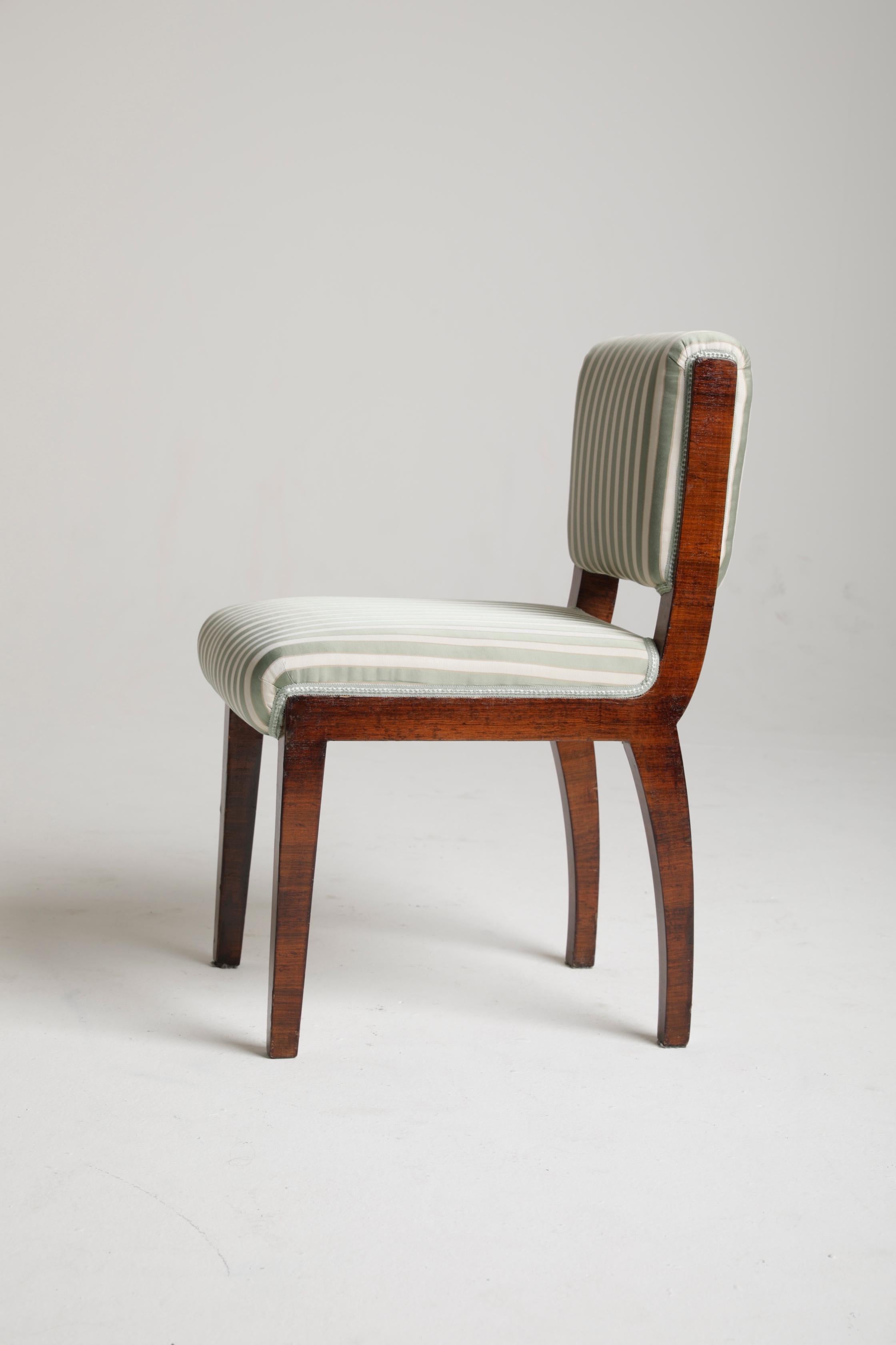Mid-20th Century Set of 4 Italian Art Déco Chairs, Melchiorre Bega (Attr.), Italy, 1930s For Sale