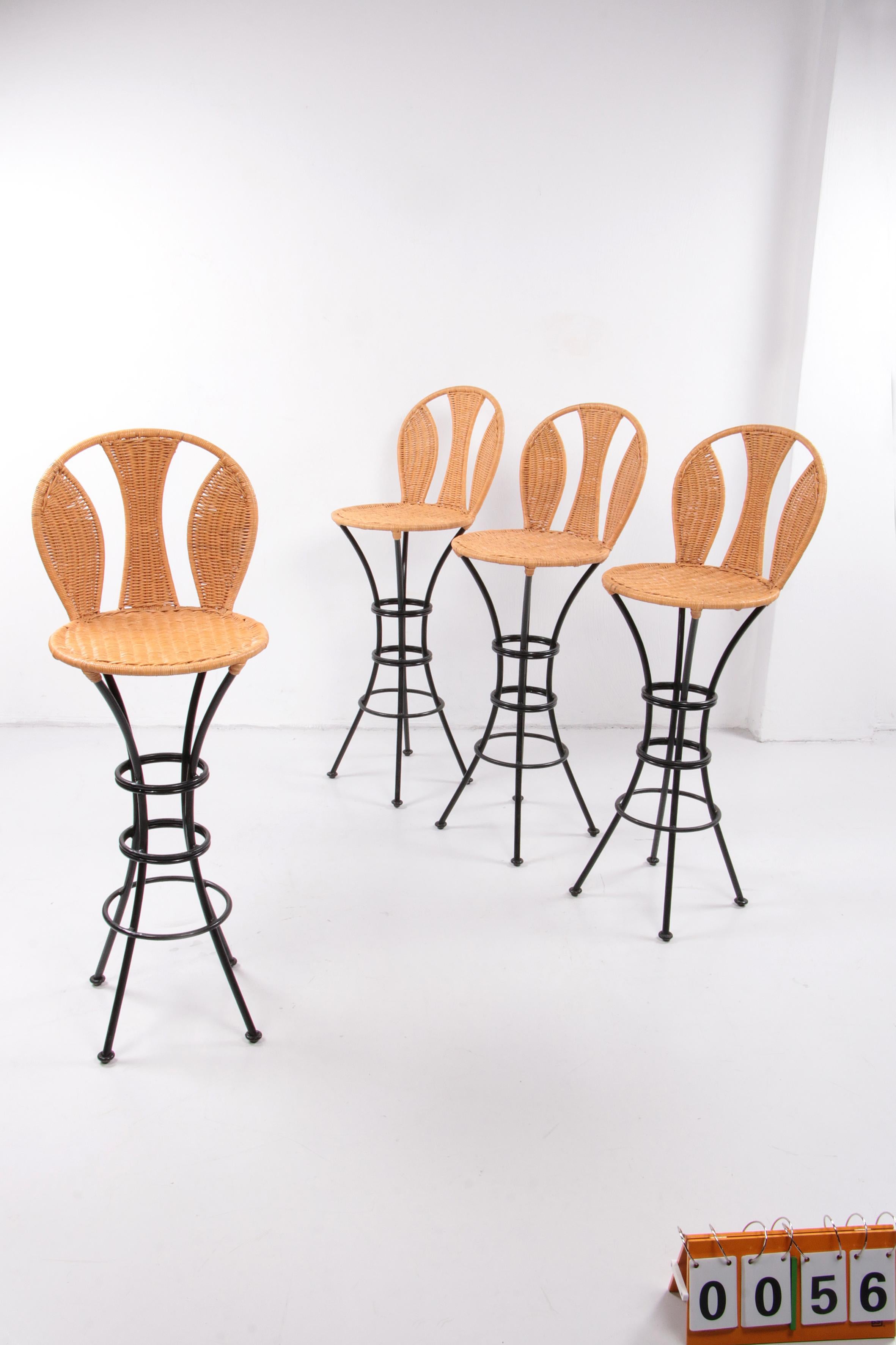 Set of 4 Italian bar stools from the 1970s. 8