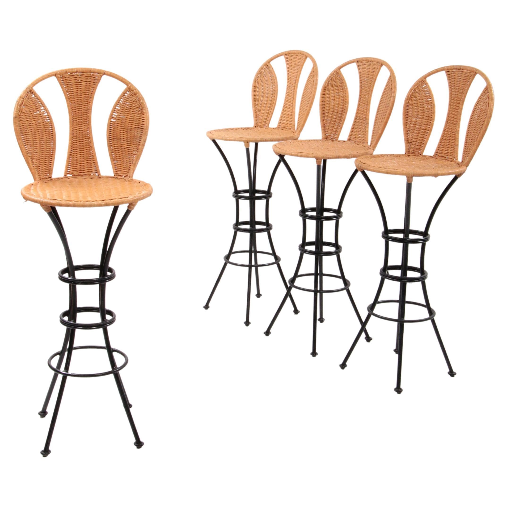 Set of 4 Italian bar stools from the 1970s.