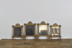 Set of 4 Italian Baroque Style Patinated Bronze Mirrors, 19th Century