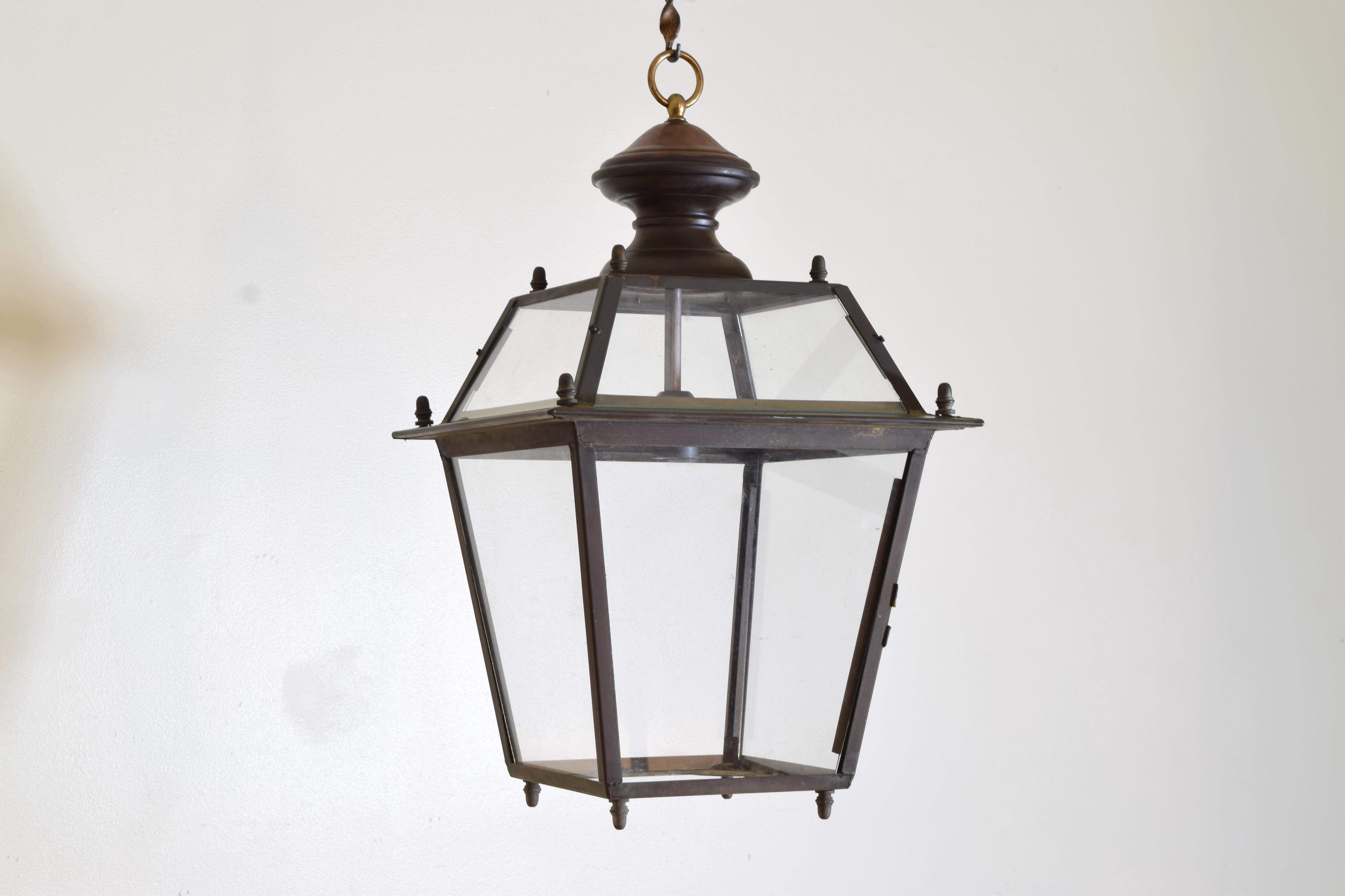 Baroque Italian Brass and Copper Portico or Loggia Lantern (1 Available)