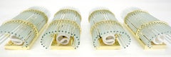 Set of 4 Italian Brass & Glass Rods Prisms Wall Sconces Light Fixtures MINT