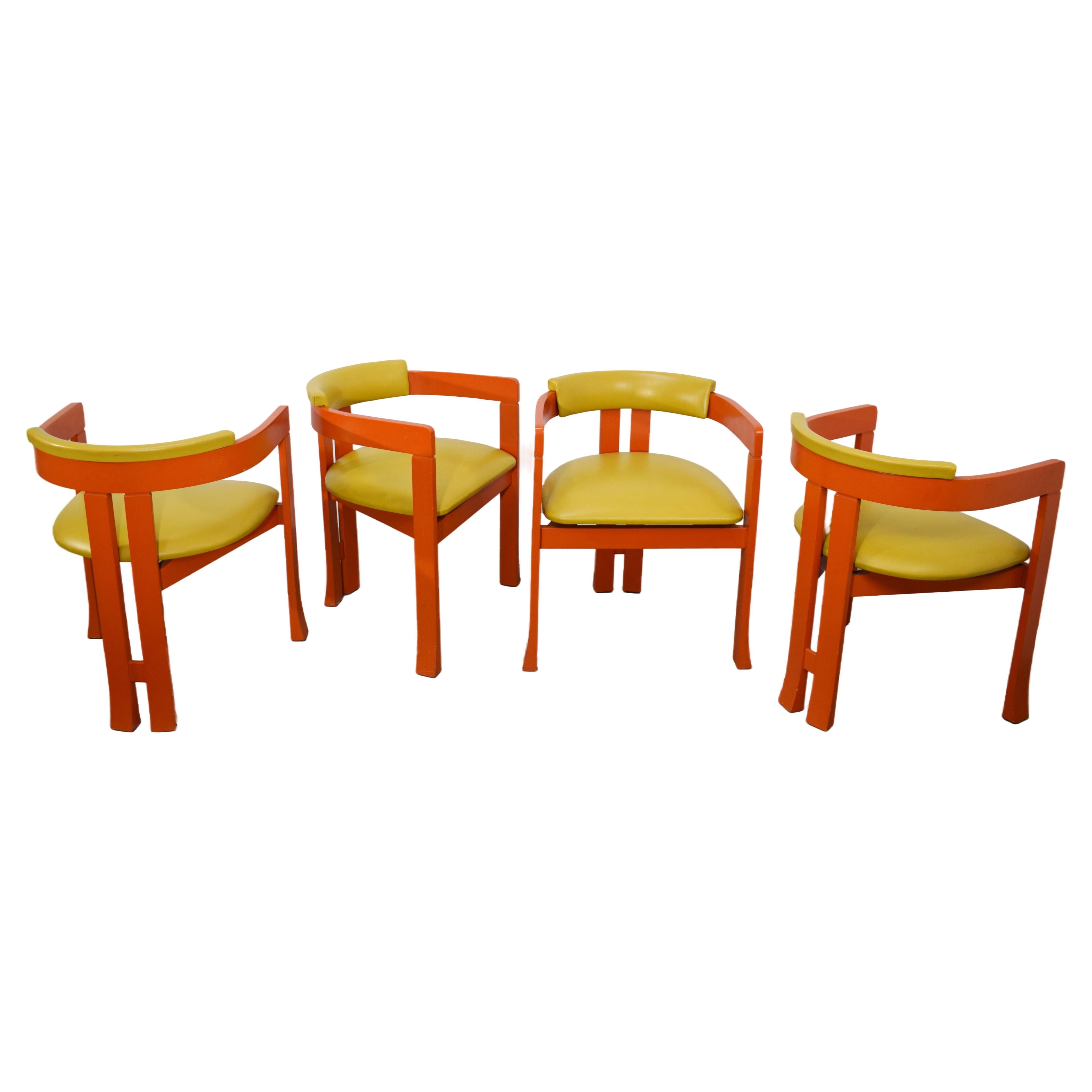 Set of 4 Italian chairs, Pi  Greek style, 1960s