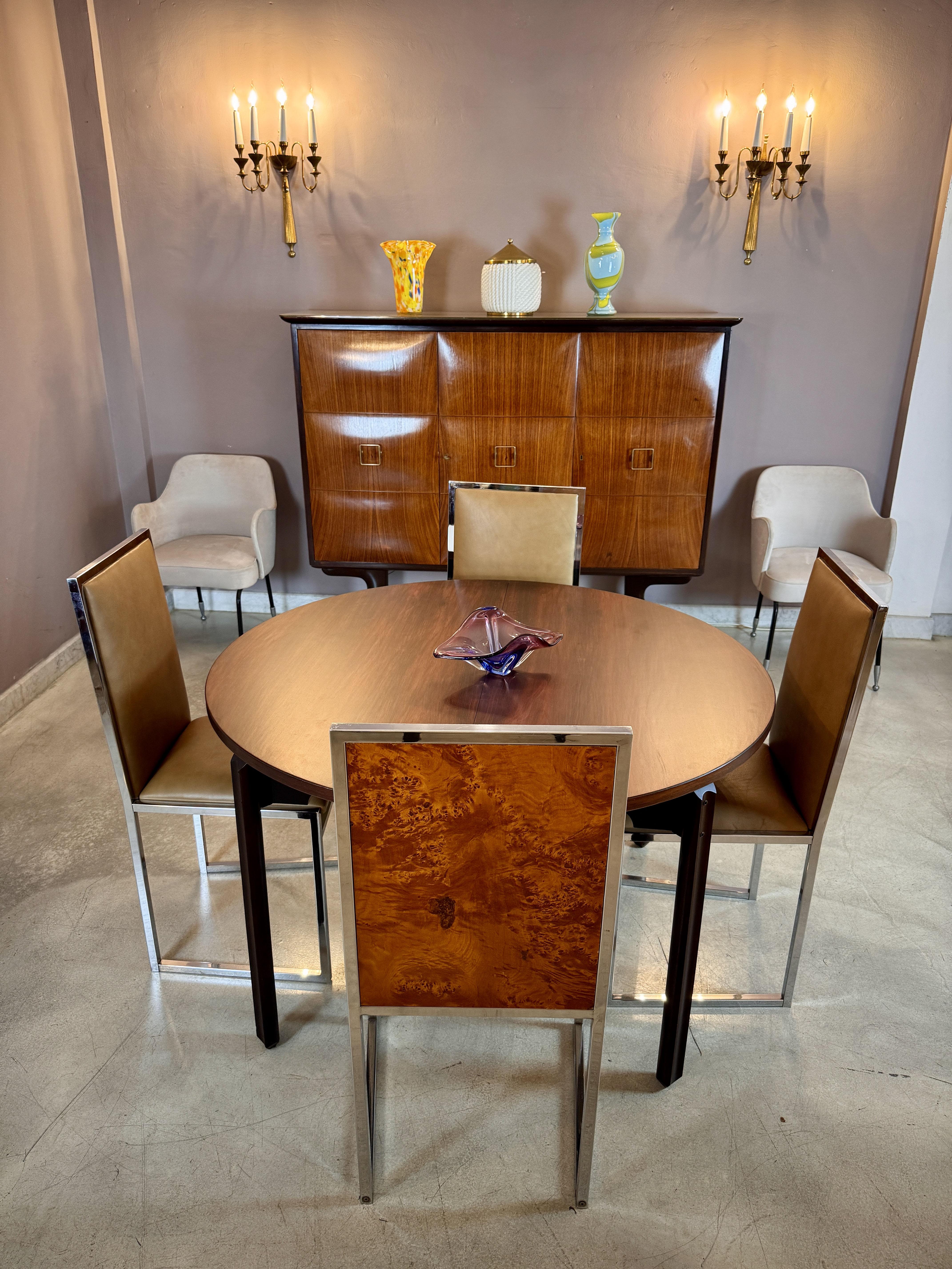 Juego de 4 sillas italianas cromadas de La Metal Arredo Paderno D. Mi, años 70 en venta 6