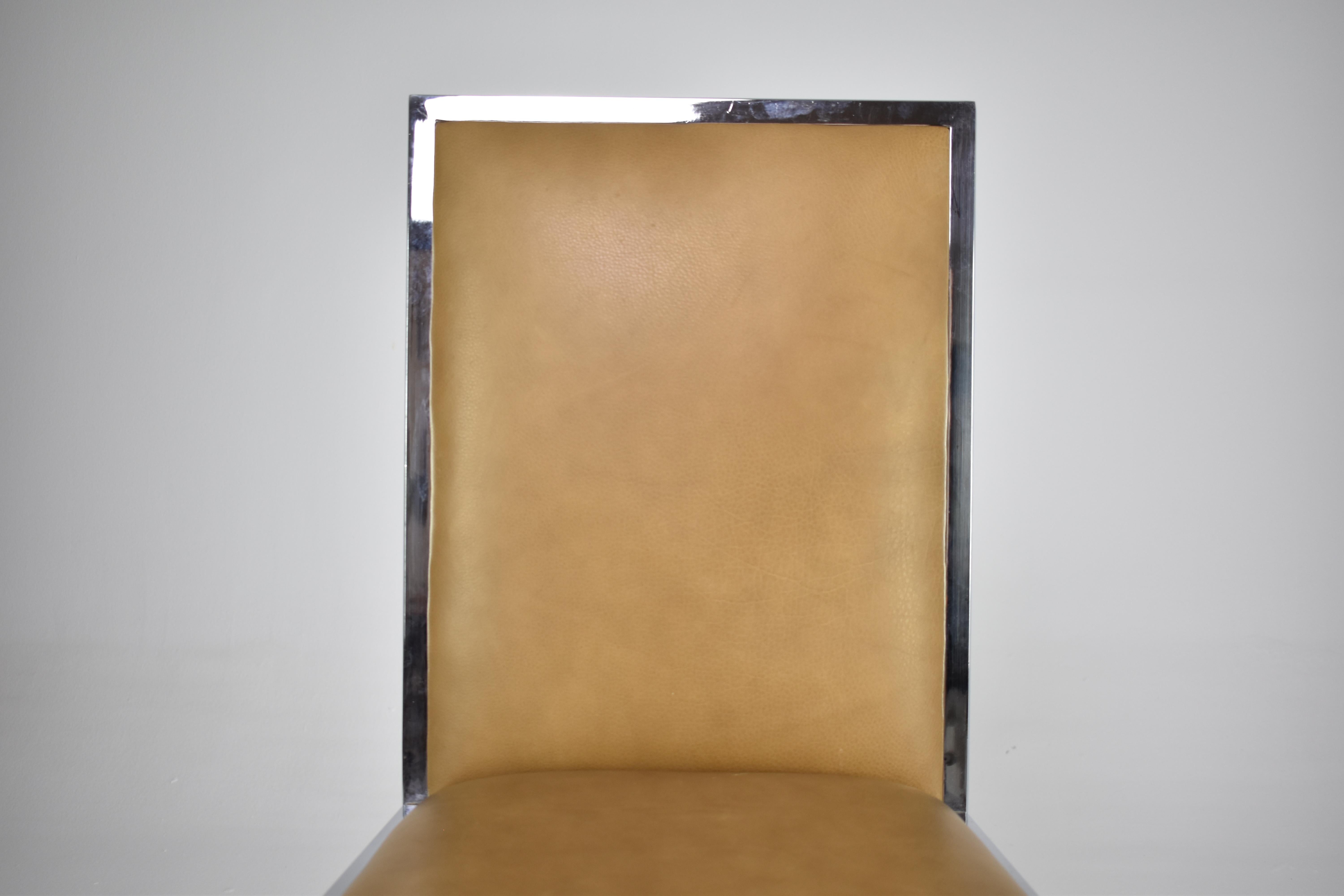 Juego de 4 sillas italianas cromadas de La Metal Arredo Paderno D. Mi, años 70 en venta 1