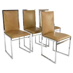 Set of 4 Italian Chrome Chairs by La Metal Arredo Paderno D. Mi, 1970s