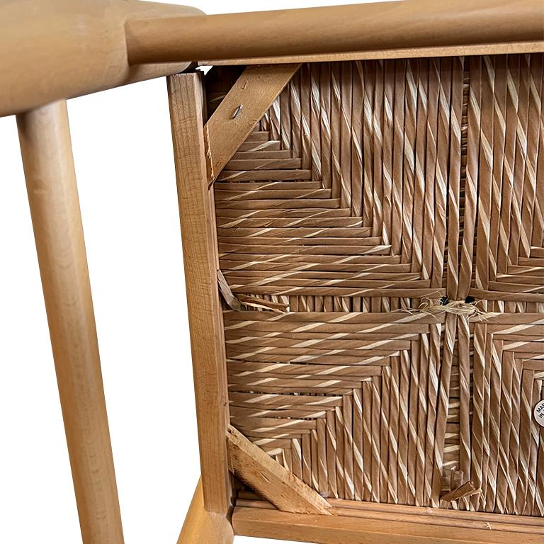 Set di 4 sedie da pranzo con sedile in giunco italiano, metà secolo moderno in vendita 2