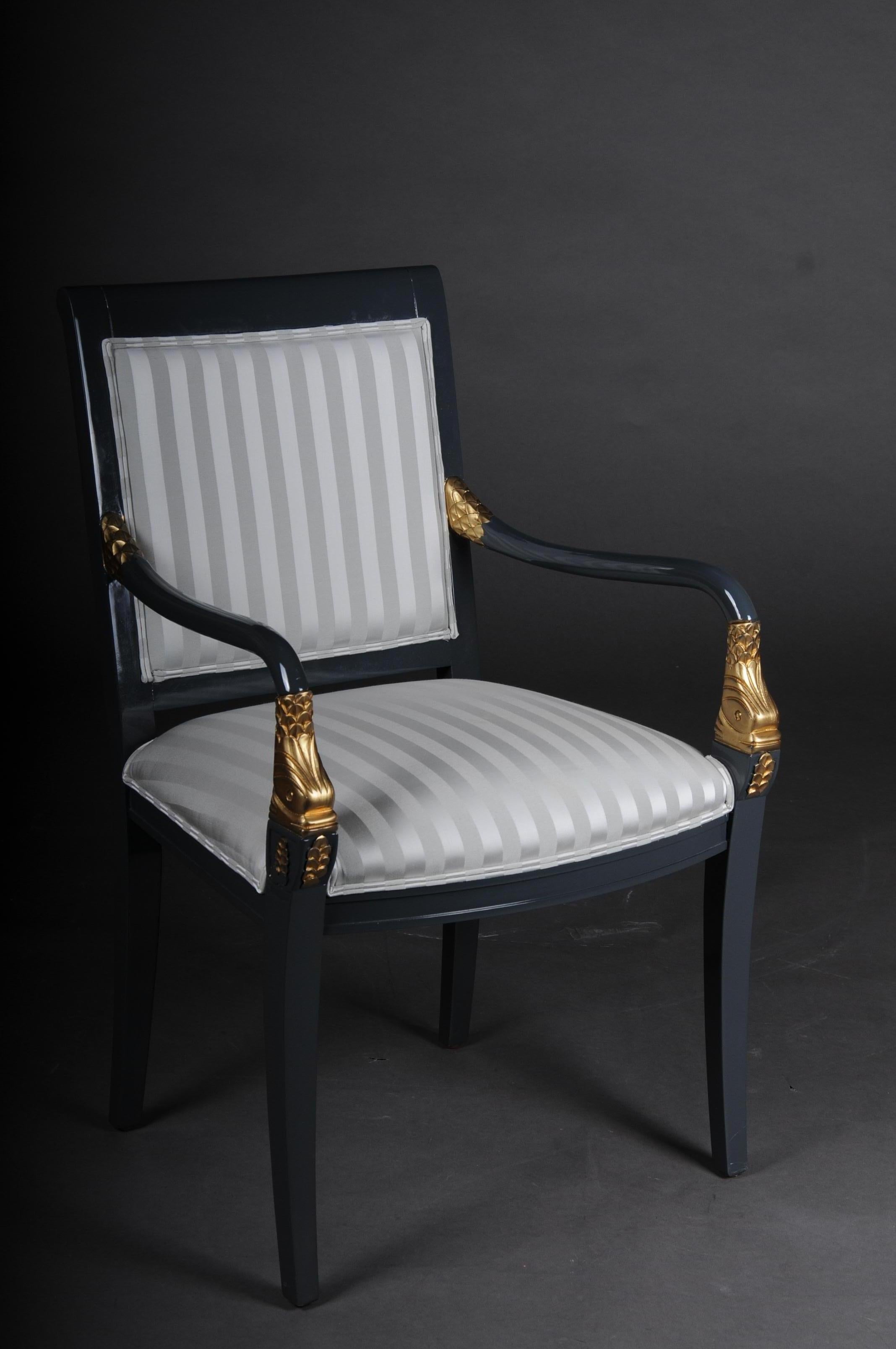 Set of 4 Italian Designer Armchairs Empire Style, 20th Century For Sale 6