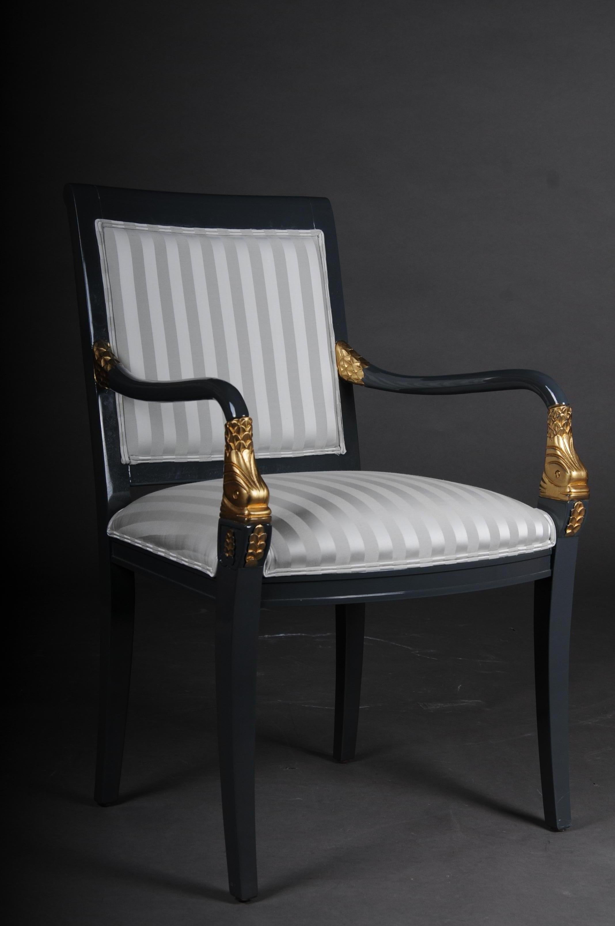 Set of 4 Italian Designer Armchairs Empire Style, 20th Century For Sale 7