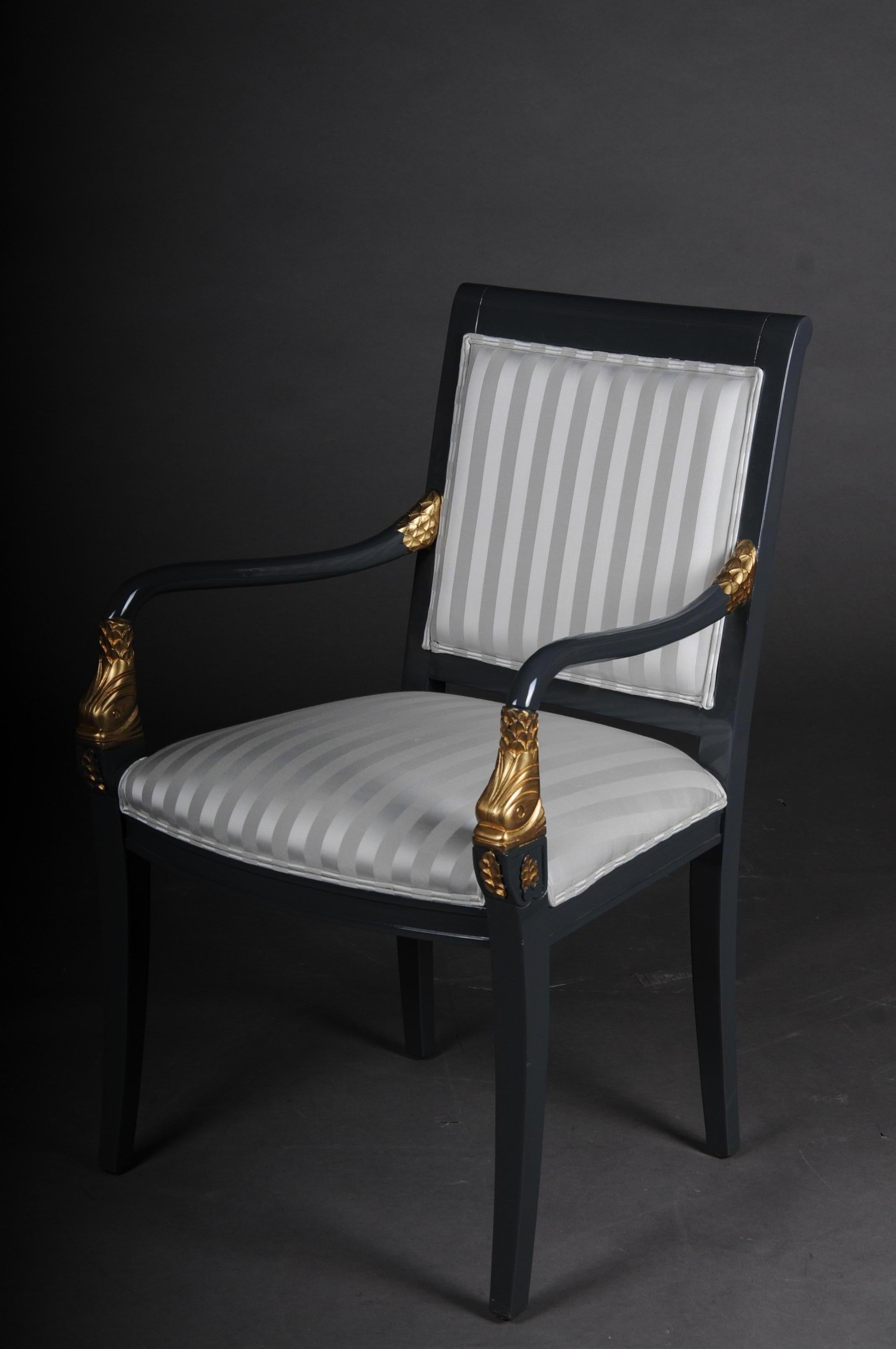 Set of 4 Italian Designer Armchairs Empire Style, 20th Century For Sale 8