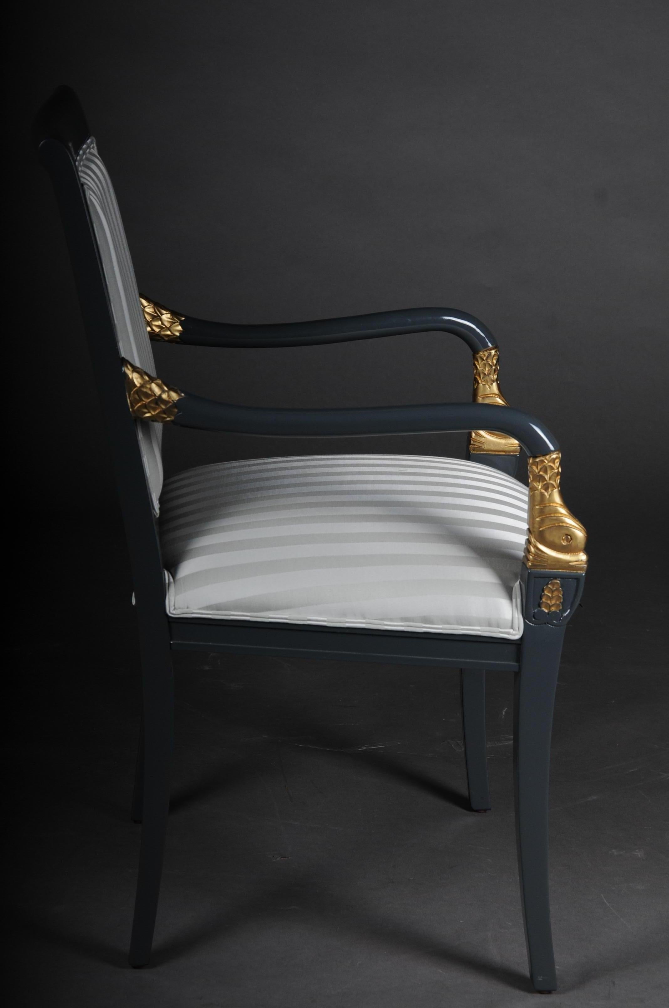 Set of 4 Italian Designer Armchairs Empire Style, 20th Century For Sale 9