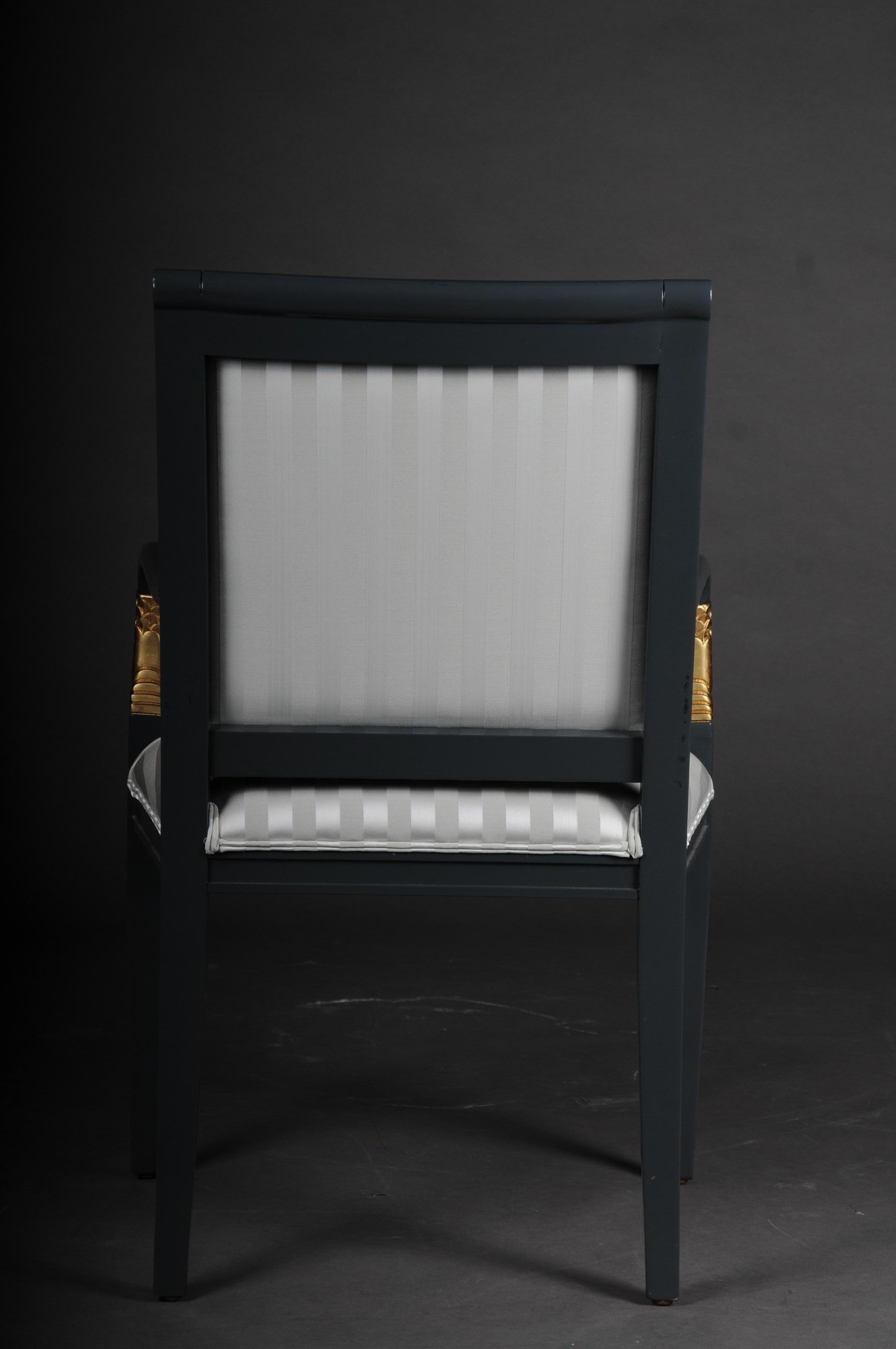 Set of 4 Italian Designer Armchairs Empire Style, 20th Century For Sale 11