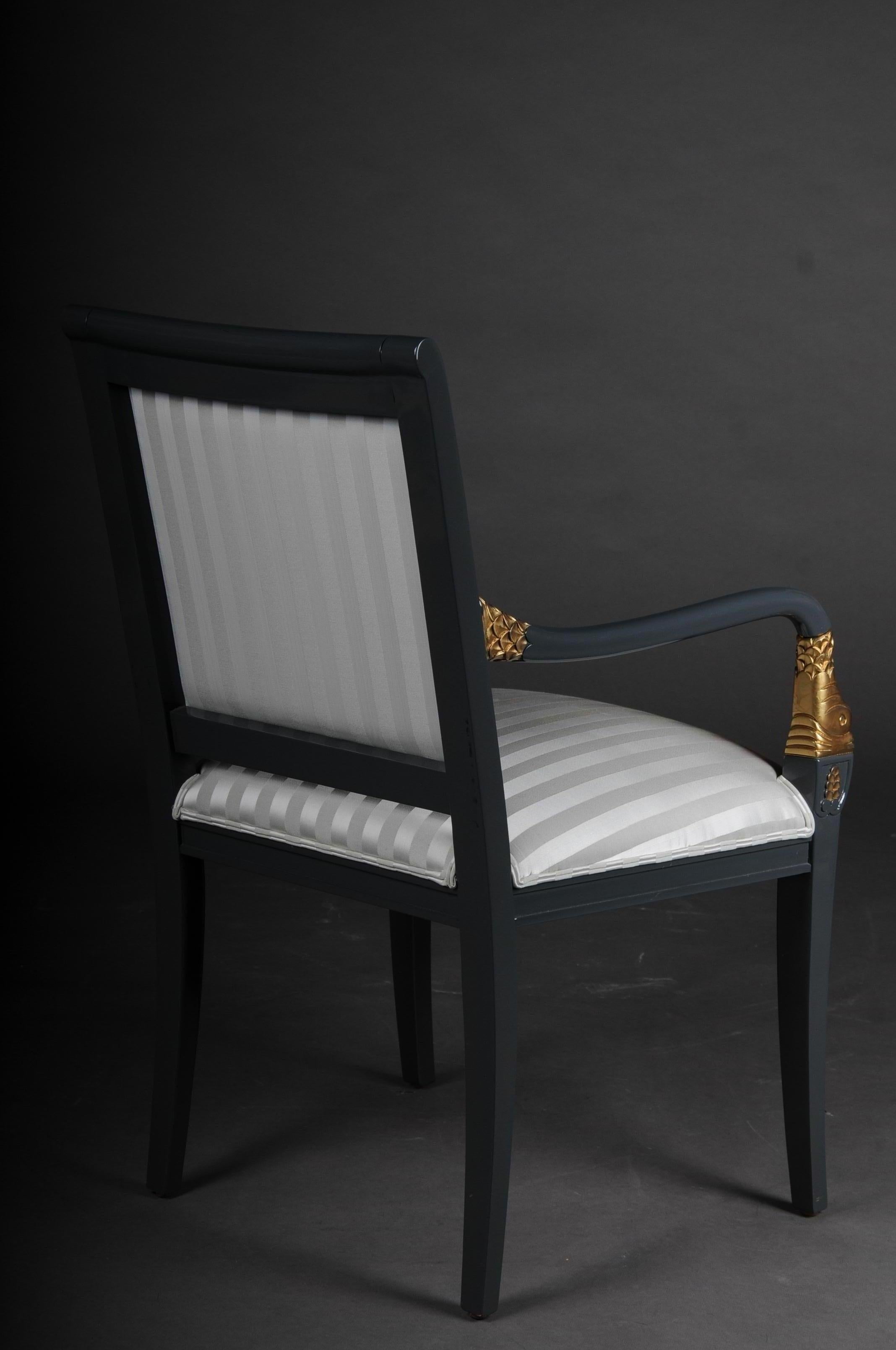 Set of 4 Italian Designer Armchairs Empire Style, 20th Century For Sale 12