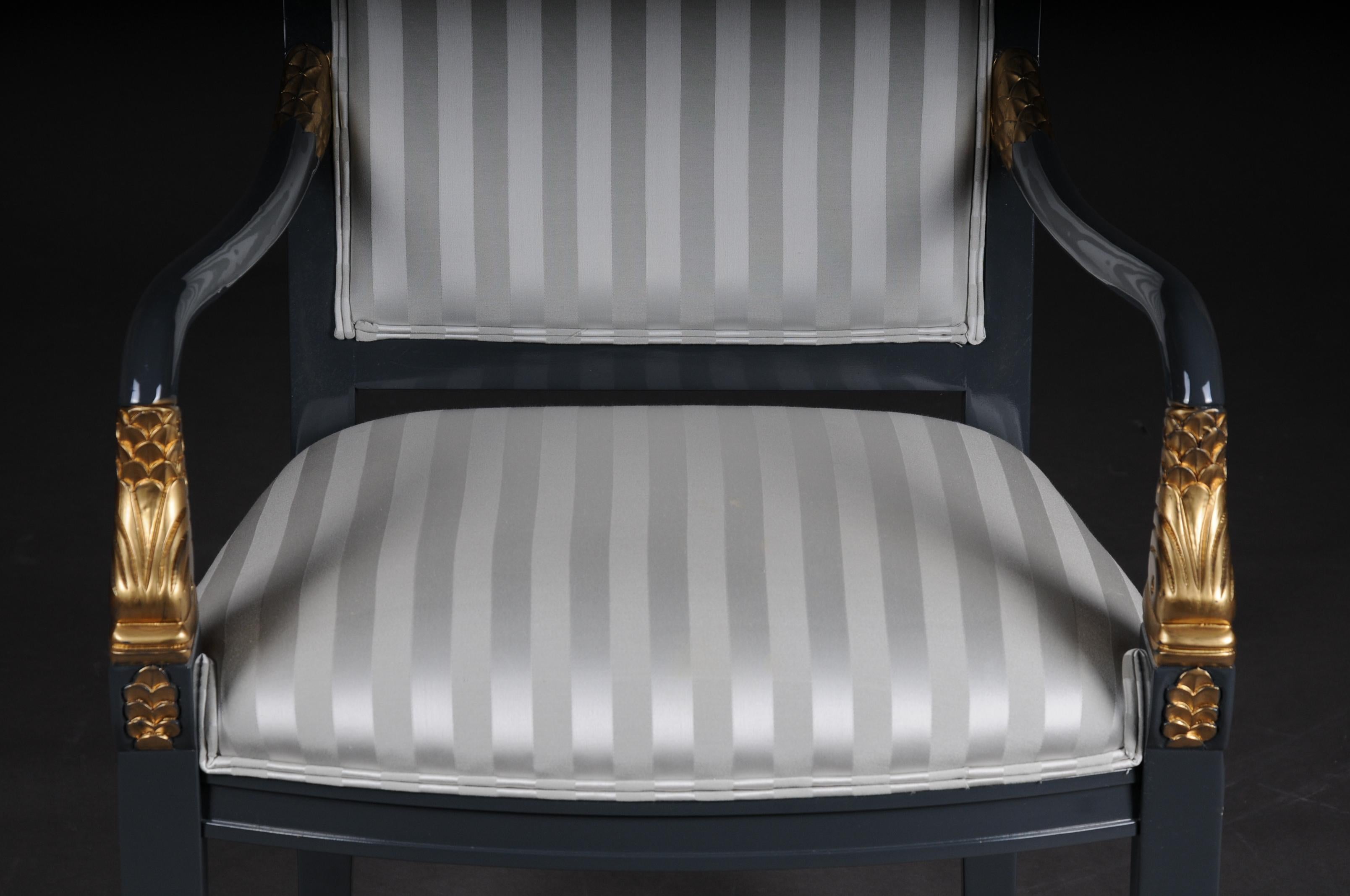 20ième siècle Ensemble de 4 fauteuils de designer italiens de style Empire, 20ème siècle en vente