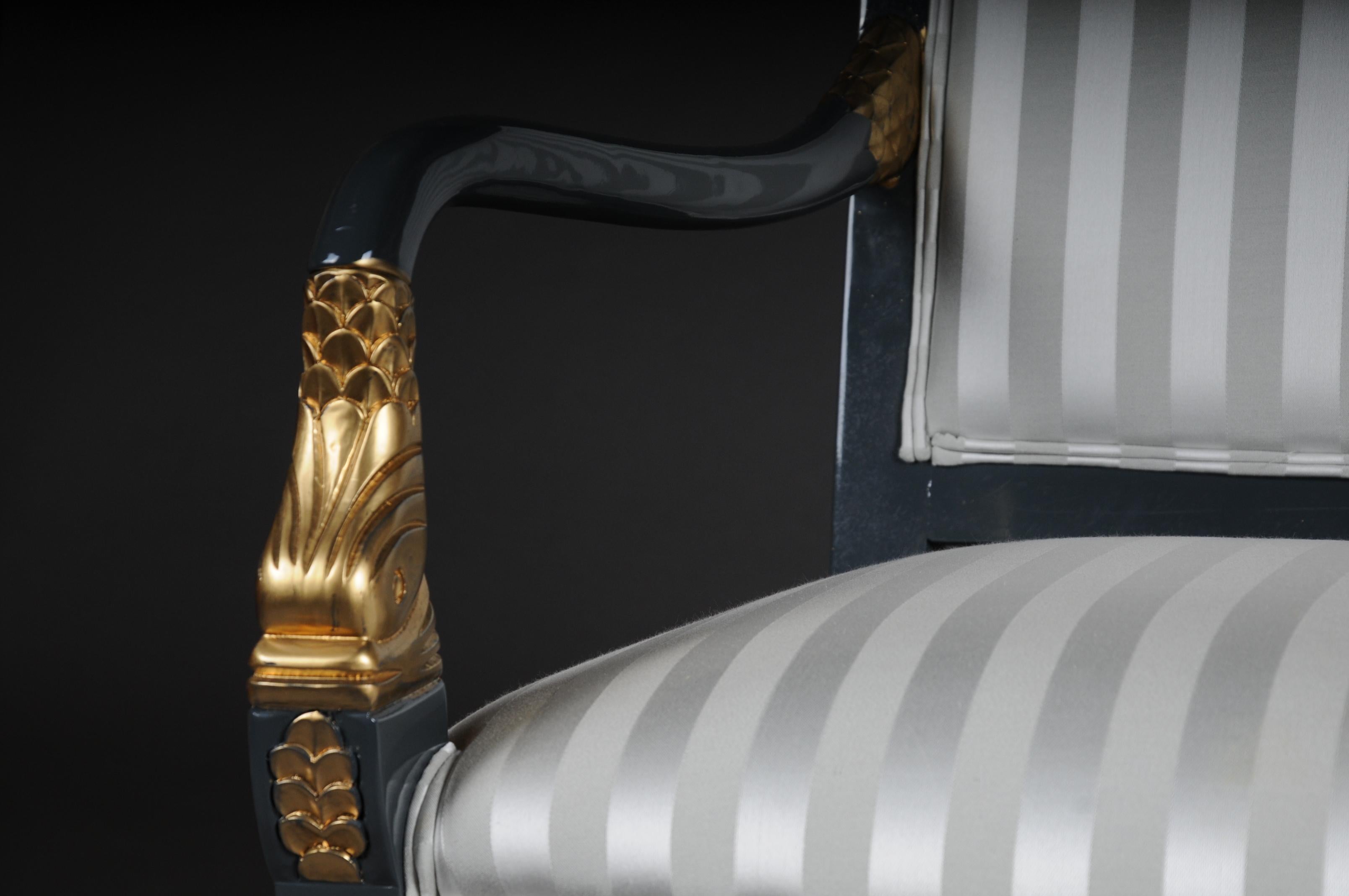 Set of 4 Italian Designer Armchairs Empire Style, 20th Century For Sale 1